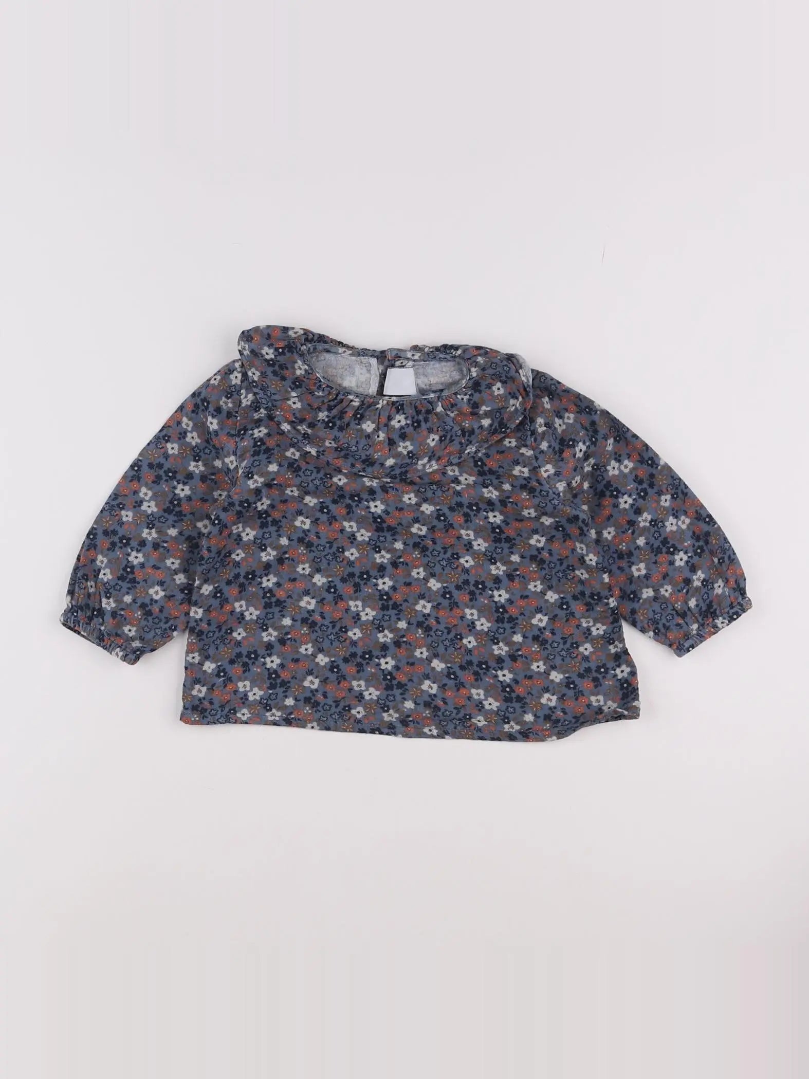 Petit Bateau - blouse bleu - 12 mois