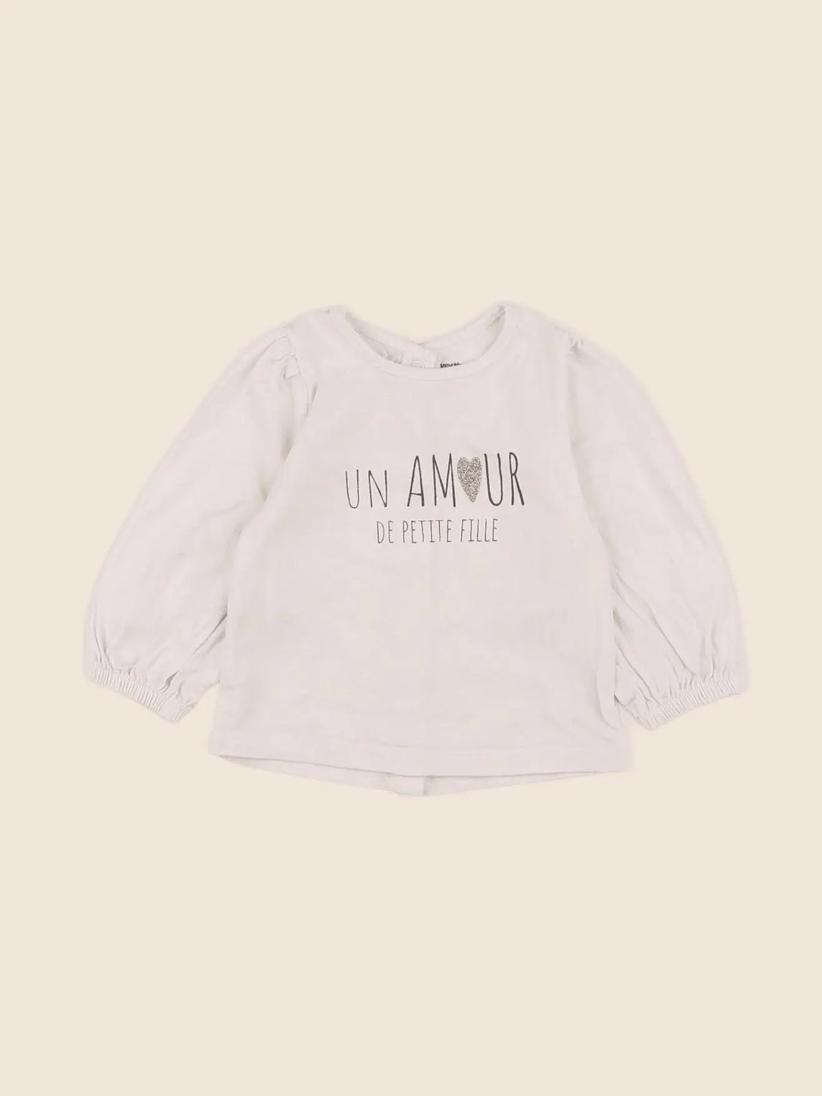 Vertbaudet - tee-shirt beige - 6 mois