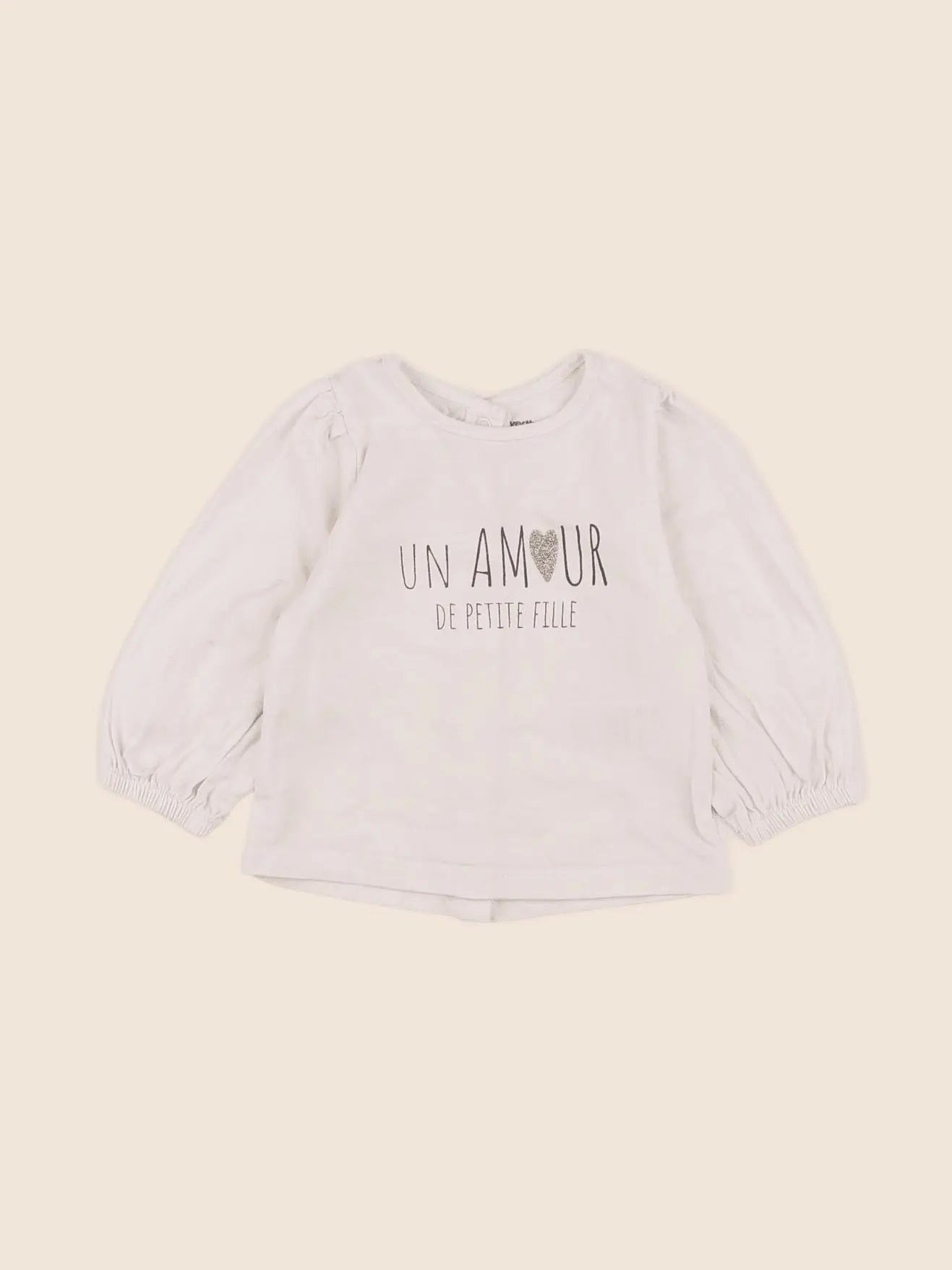 Vertbaudet - tee-shirt beige - 6 mois
