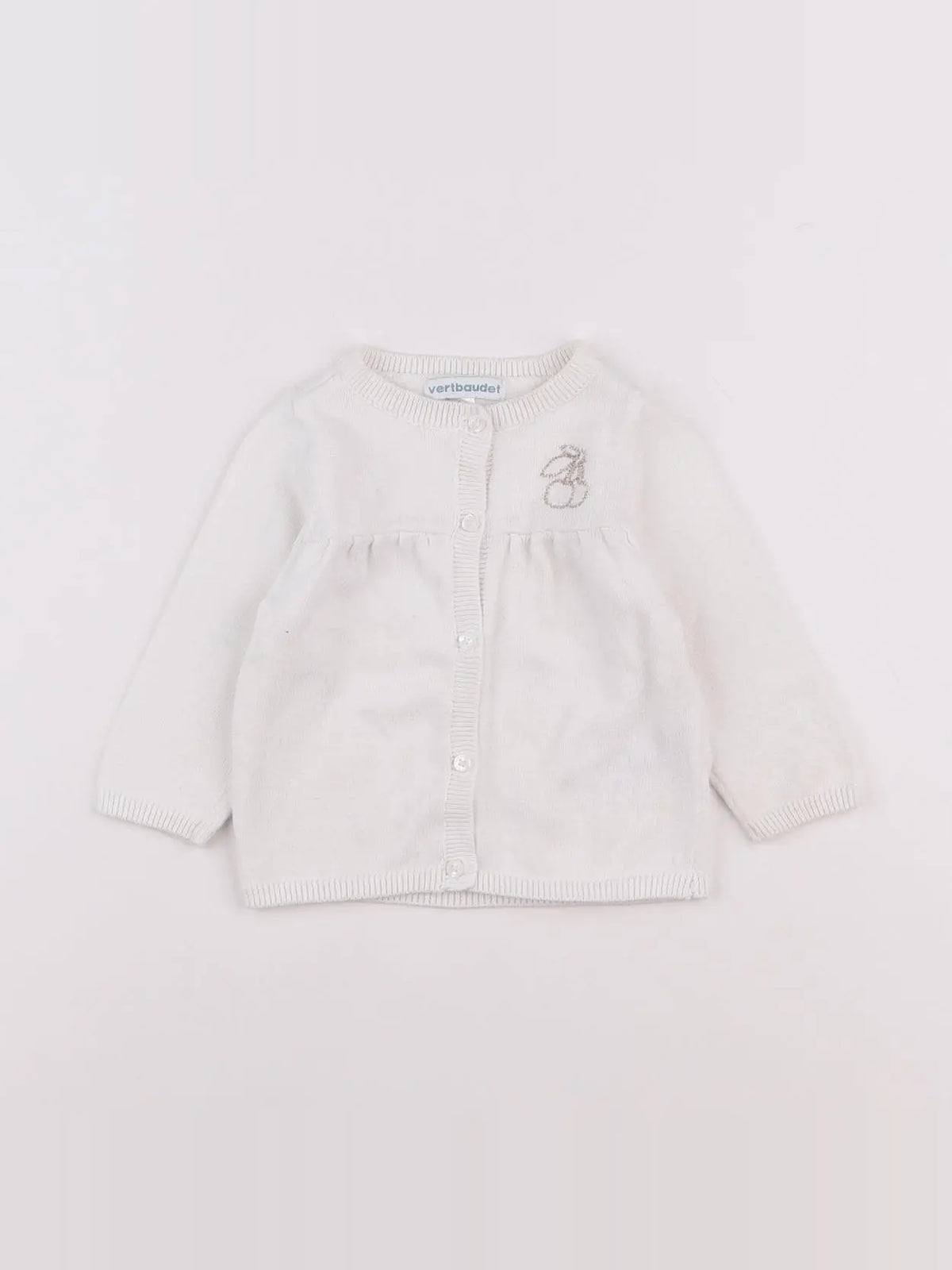 Vertbaudet - gilet blanc - 6 mois