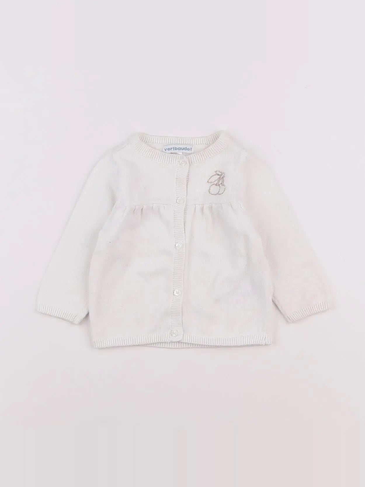 Vertbaudet - gilet blanc - 6 mois