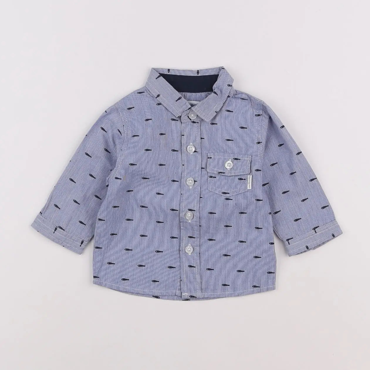 Vertbaudet - chemise bleu - 3 mois