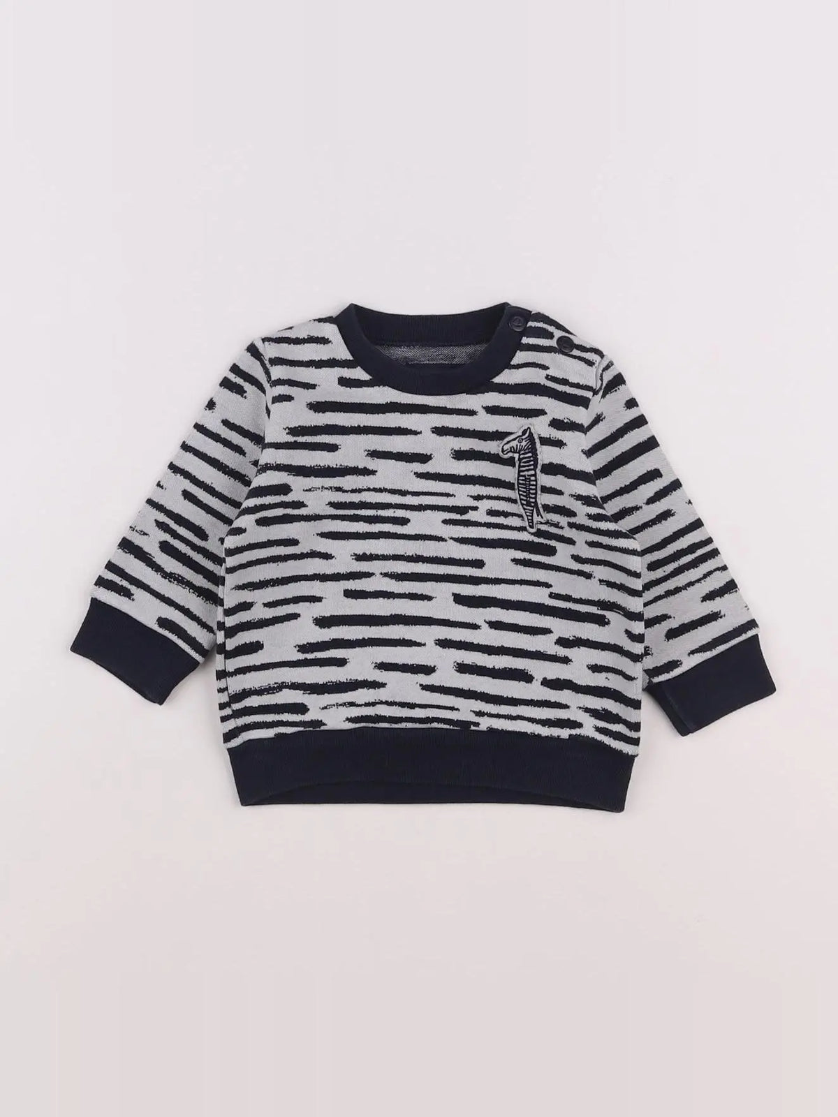 Petit Bateau - sweat bleu - 6 mois