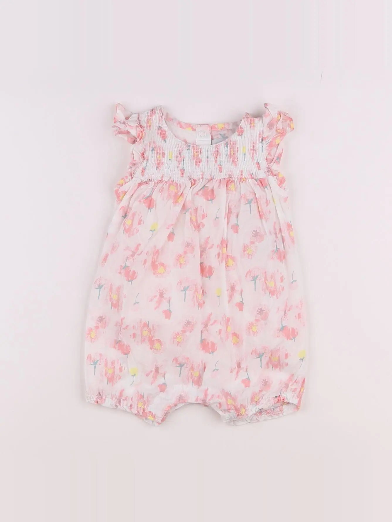 Petit Bateau - combinaison blanc, rose - 6 mois