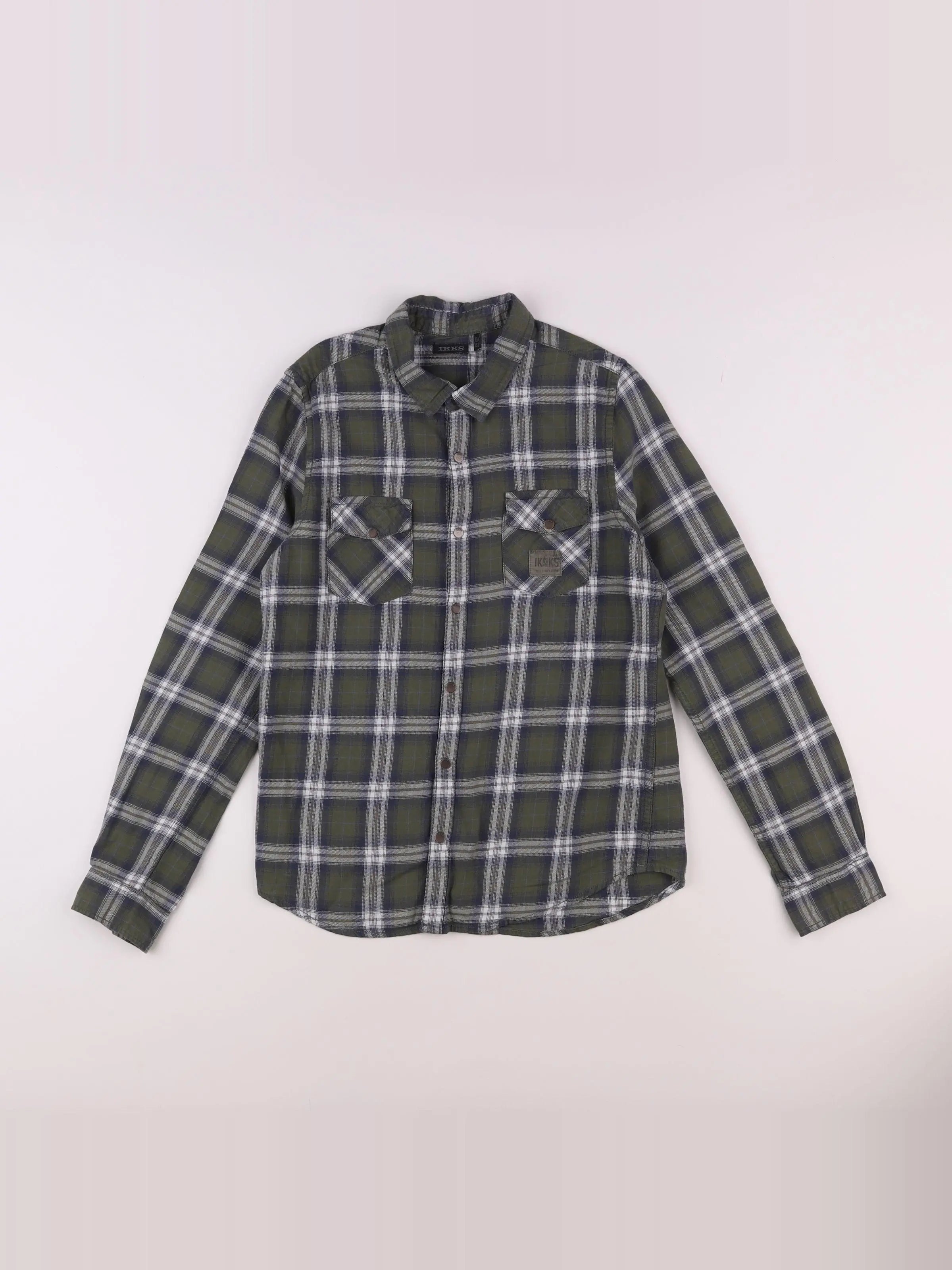 IKKS - chemise imprimé au dos vert - 12 ans