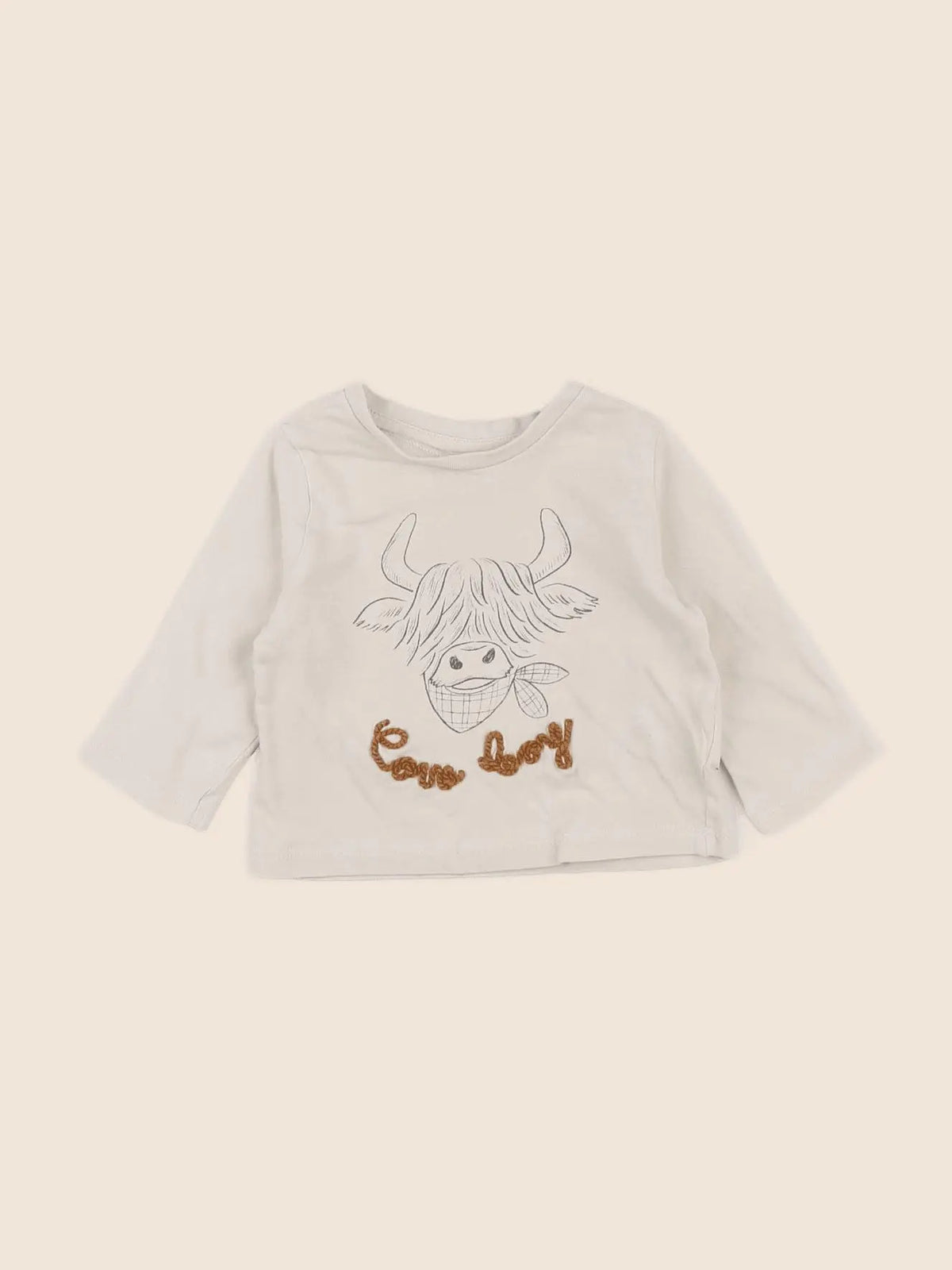 Vertbaudet - tee-shirt beige - 6 mois