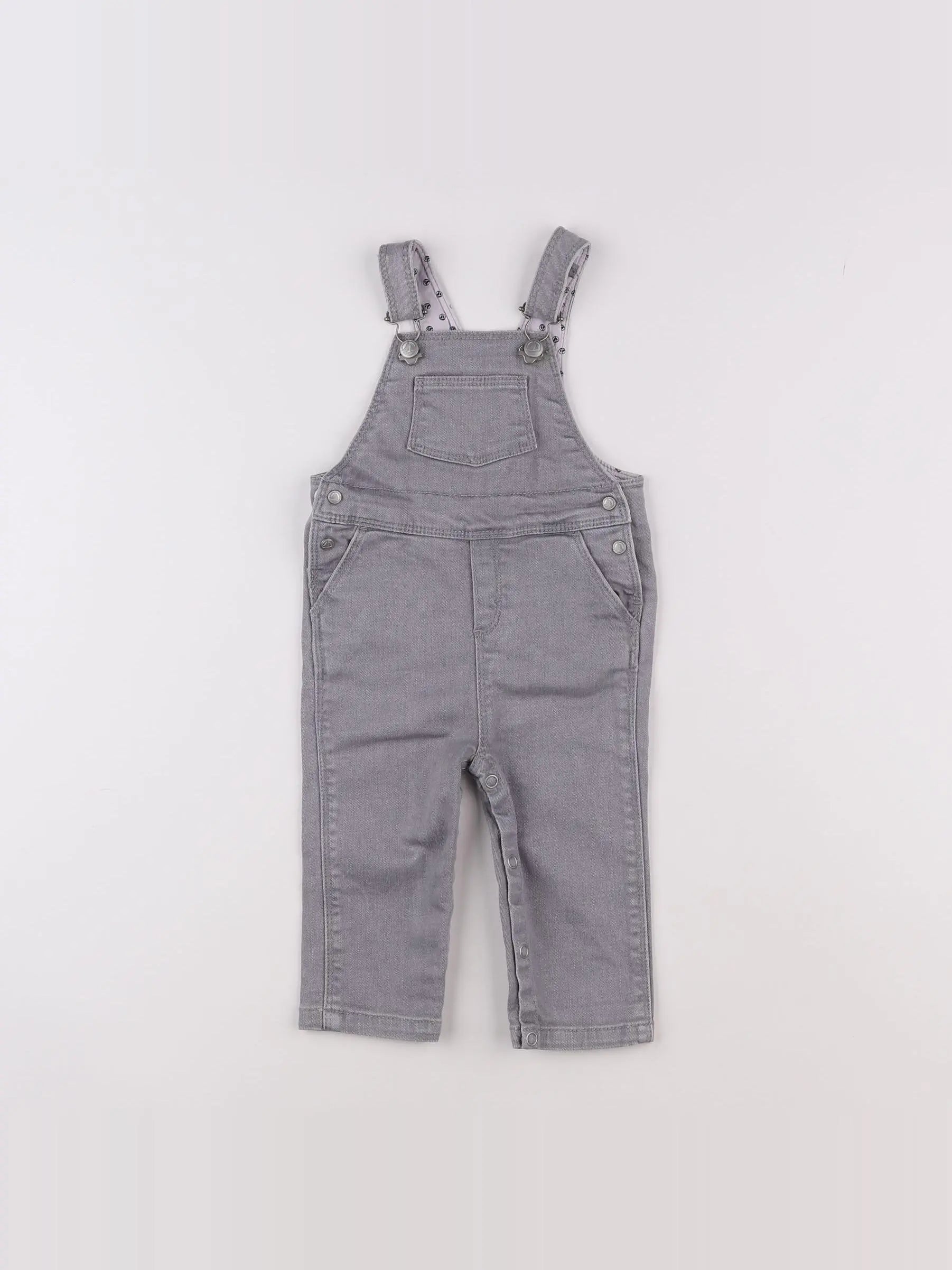 Petit Bateau - salopette gris - 6 mois