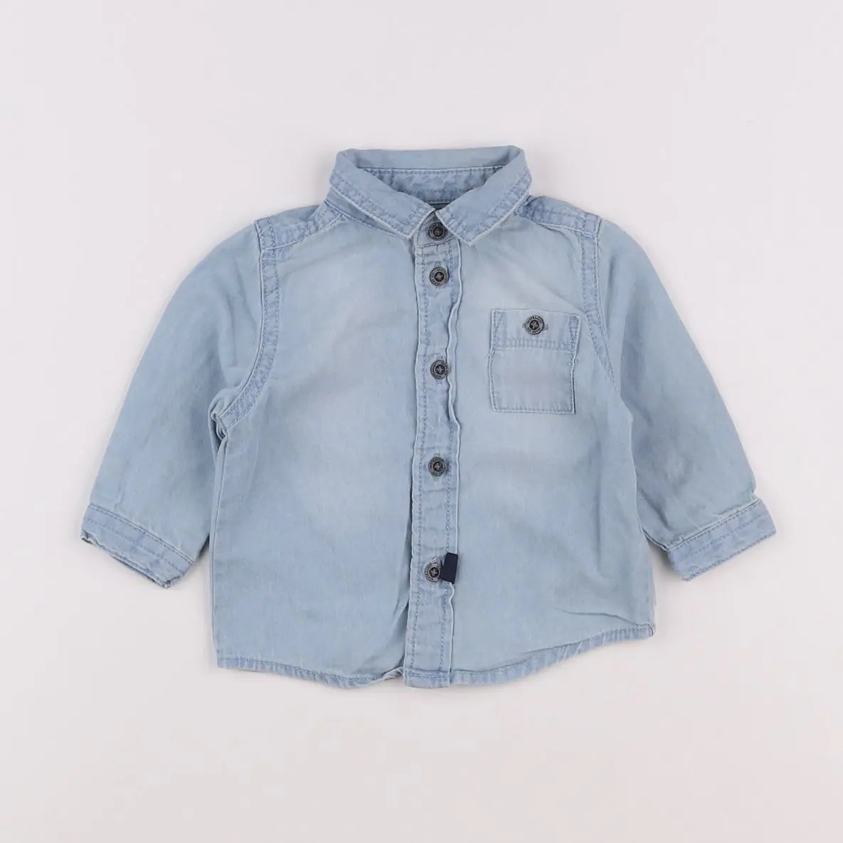 Vertbaudet - chemise bleu - 3 mois