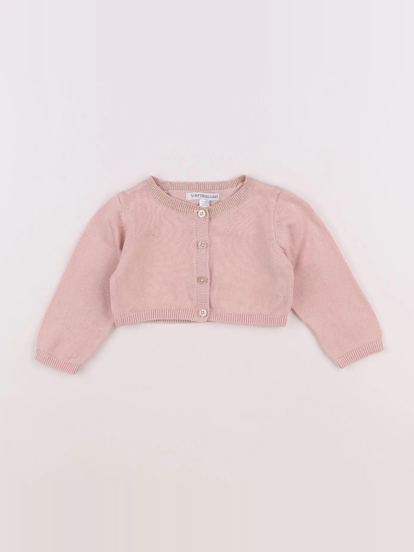 Vertbaudet - gilet rose - 12 mois