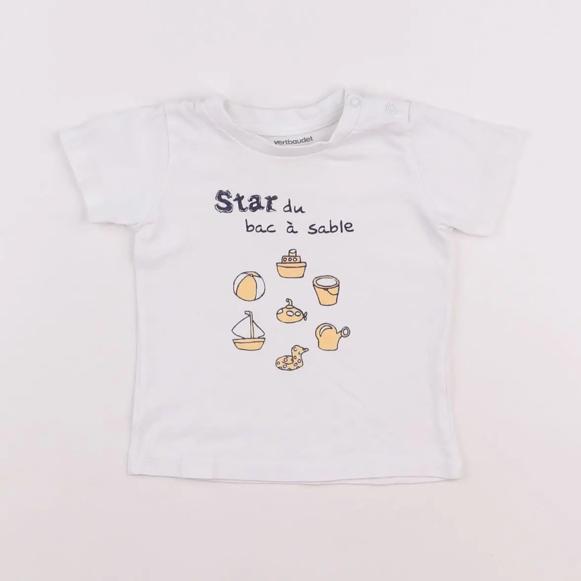 Vertbaudet - tee-shirt blanc - 6 mois