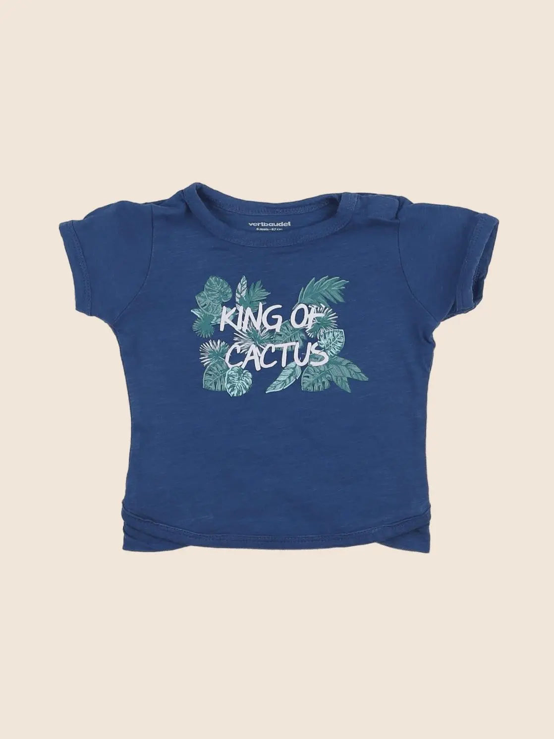 Vertbaudet - tee-shirt bleu - 6 mois