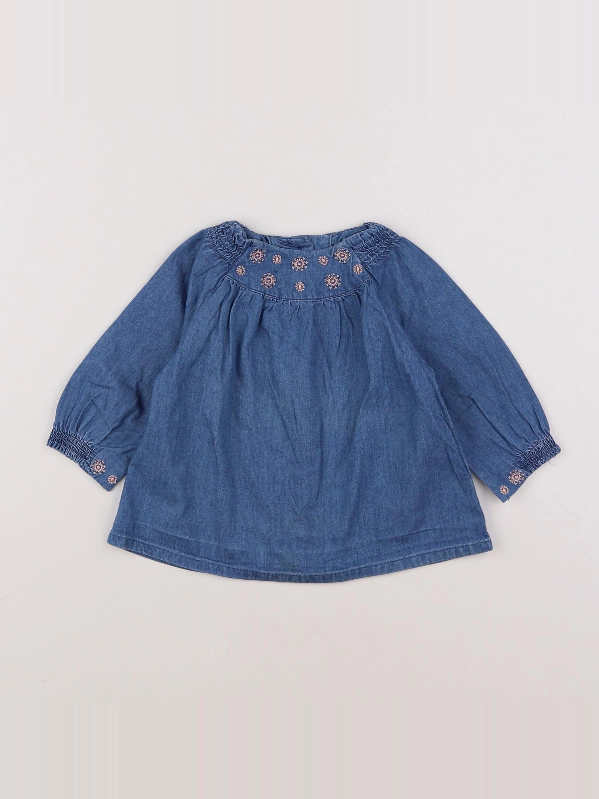 Vertbaudet - blouse bleu - 6 mois