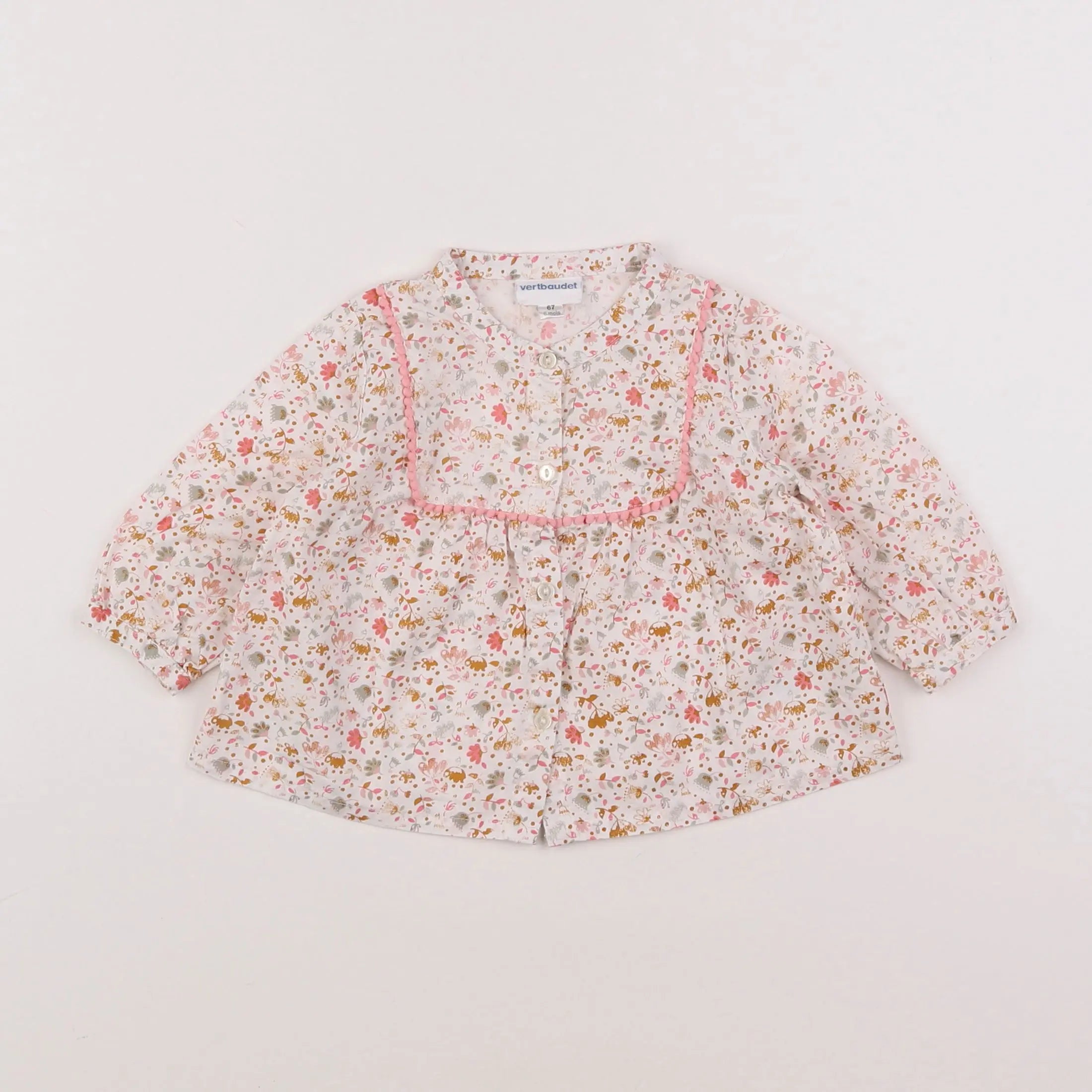 Vertbaudet - blouse multicolore - 6 mois