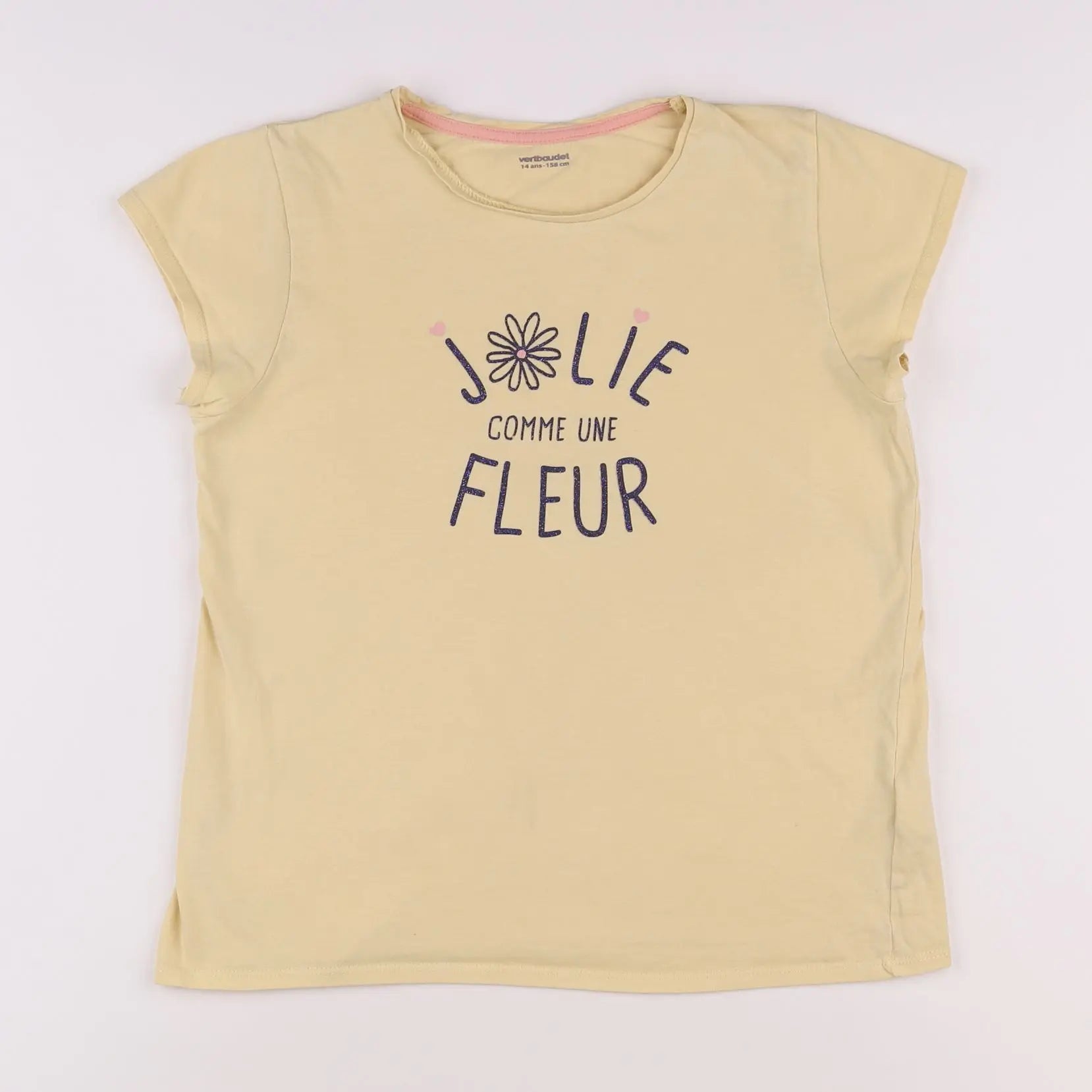 Vertbaudet - tee-shirt jaune - 14 ans