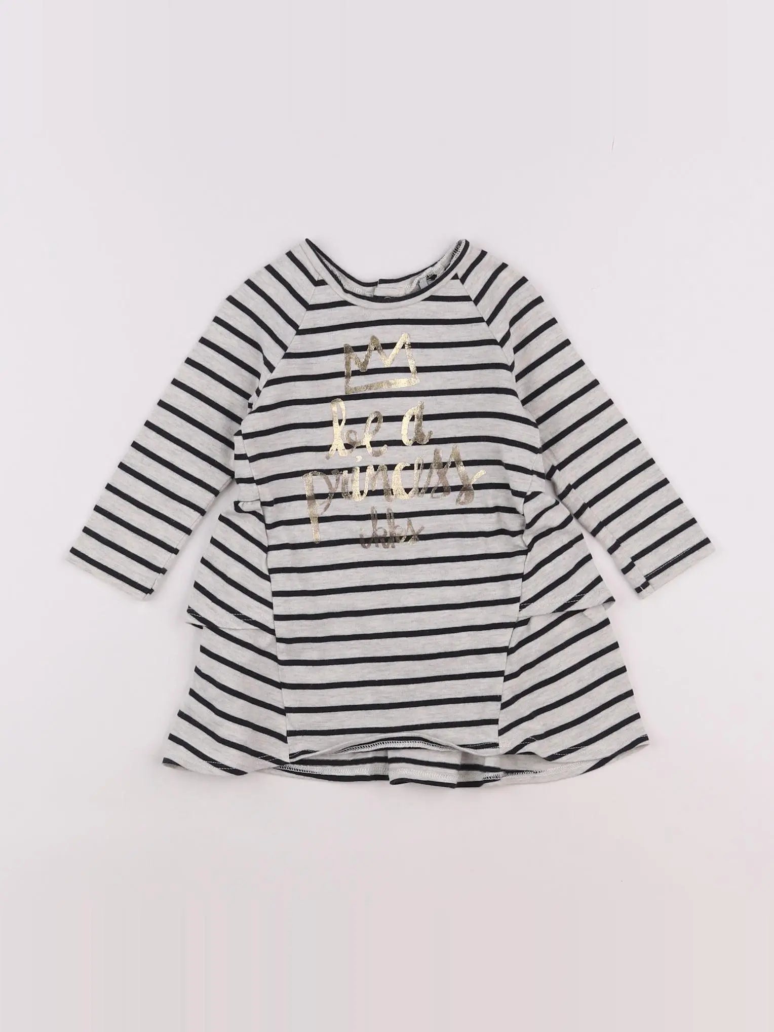IKKS - robe gris, bleu - 12 mois