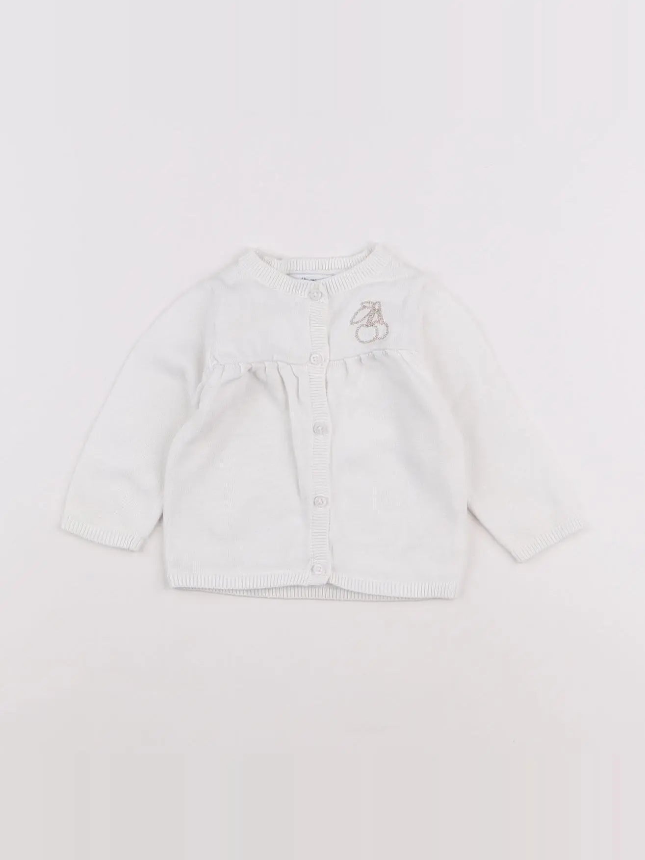 Vertbaudet - gilet blanc - 6 mois