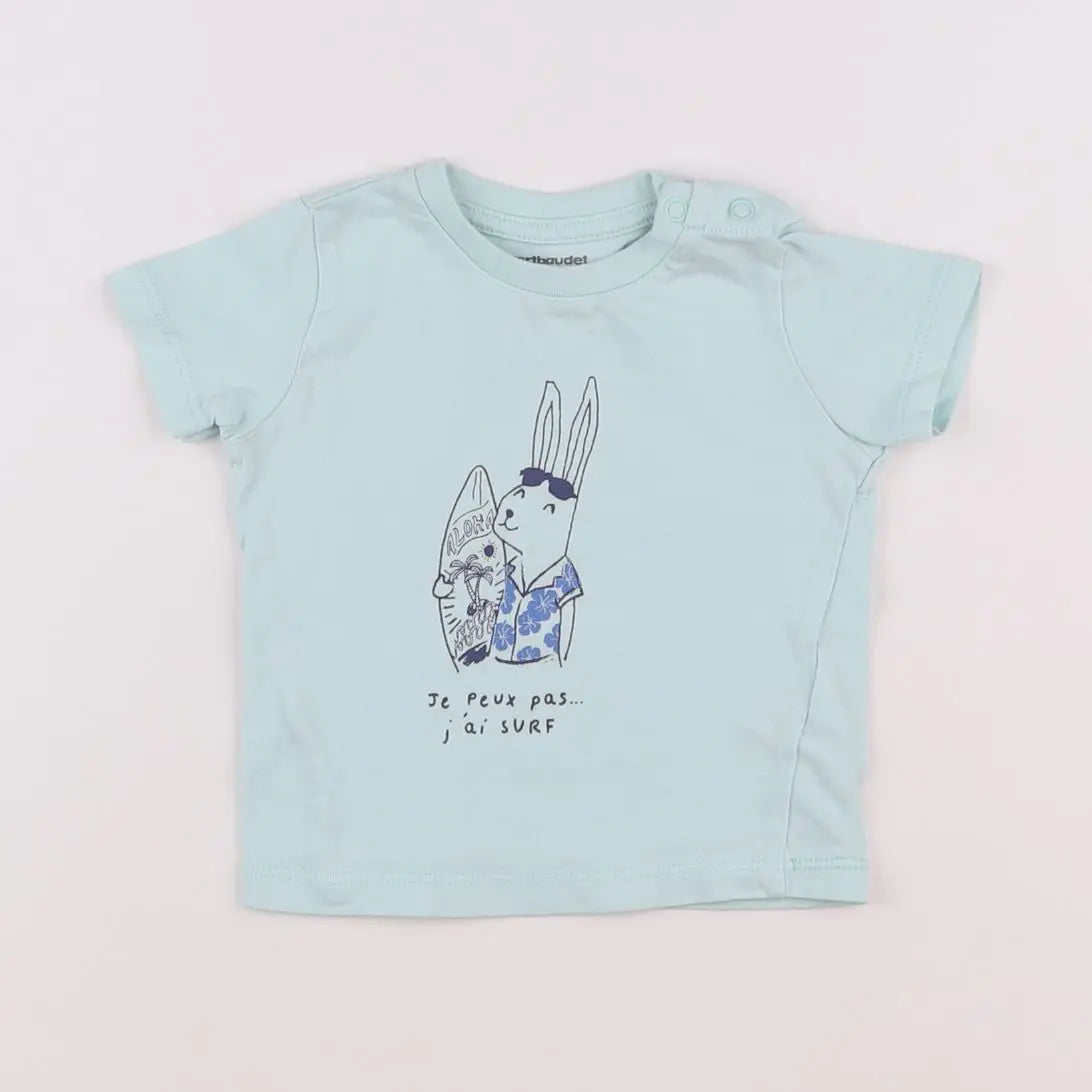 Vertbaudet - tee-shirt bleu - 9 mois