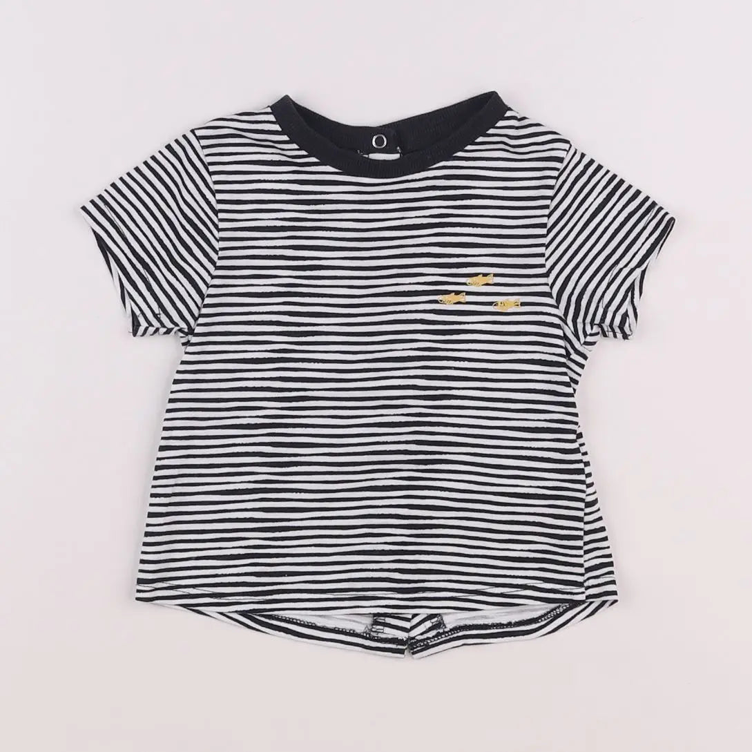 Vertbaudet - tee-shirt bleu - 6 mois