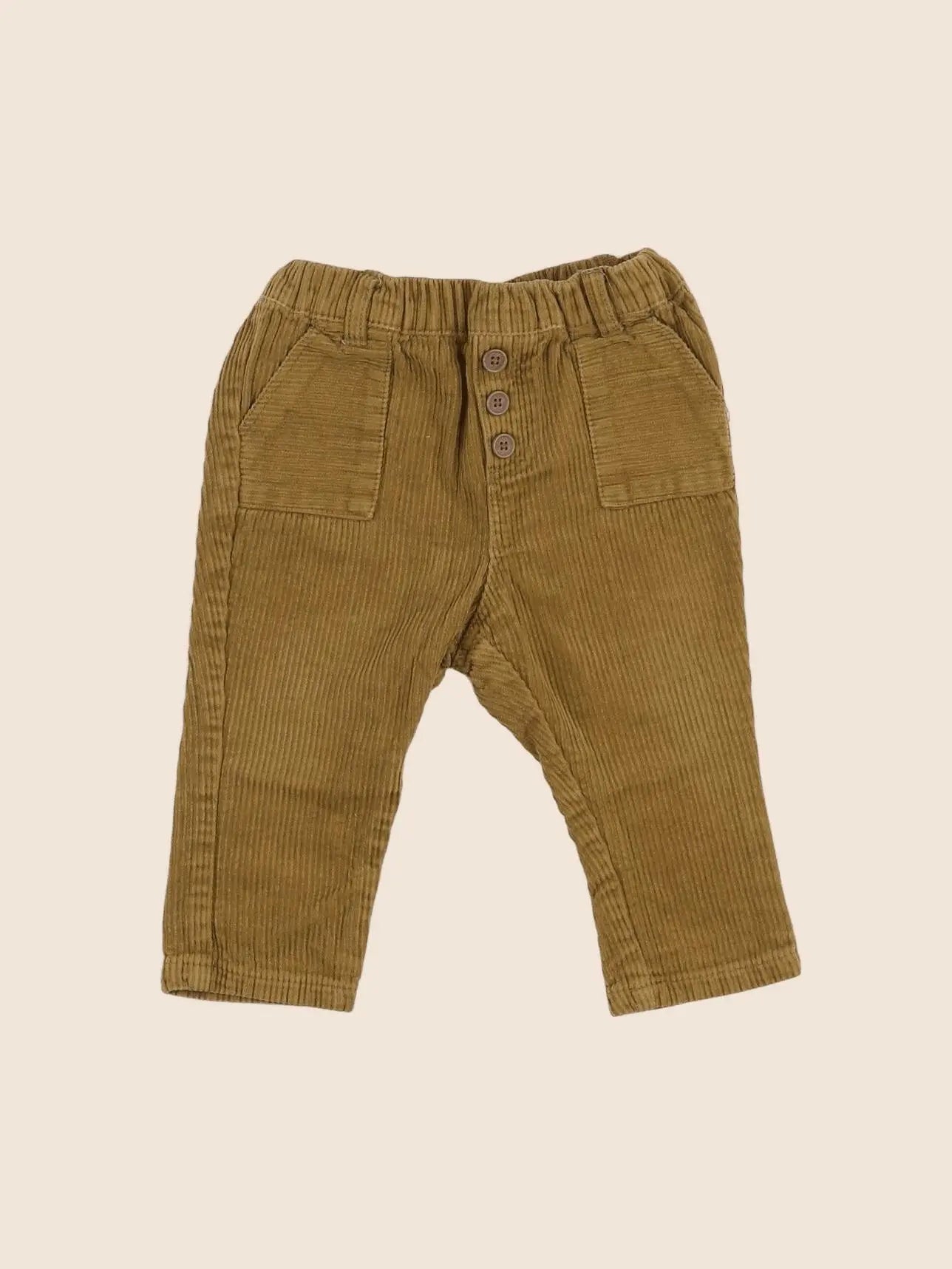 Vertbaudet - pantalon jaune - 12 mois