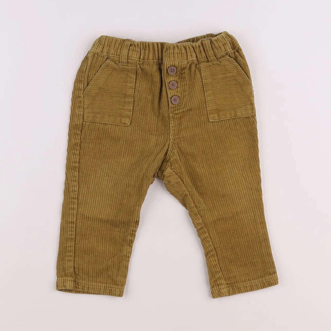 Vertbaudet - pantalon jaune - 12 mois