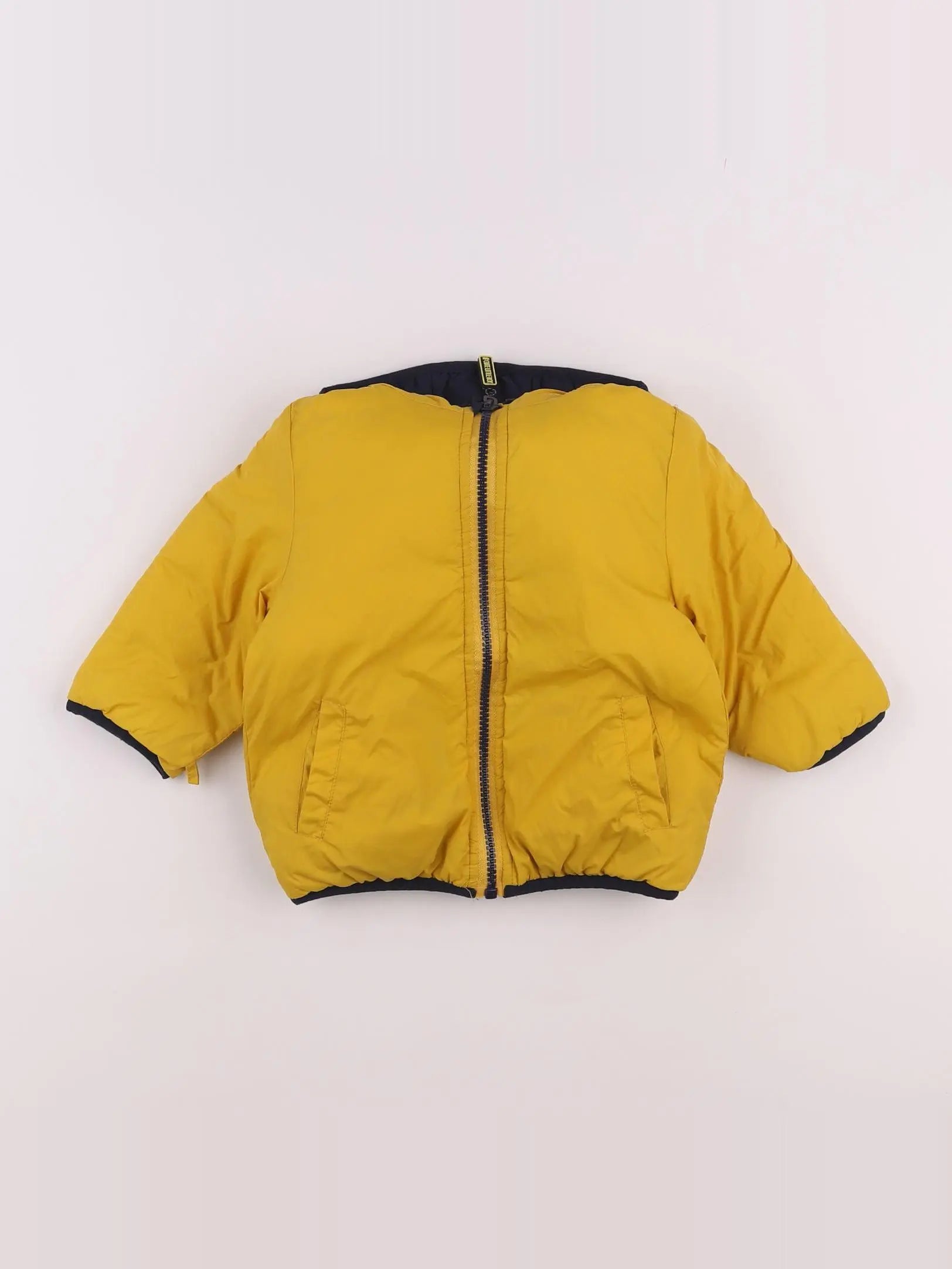Vertbaudet - doudoune réversible jaune - 9/12 mois