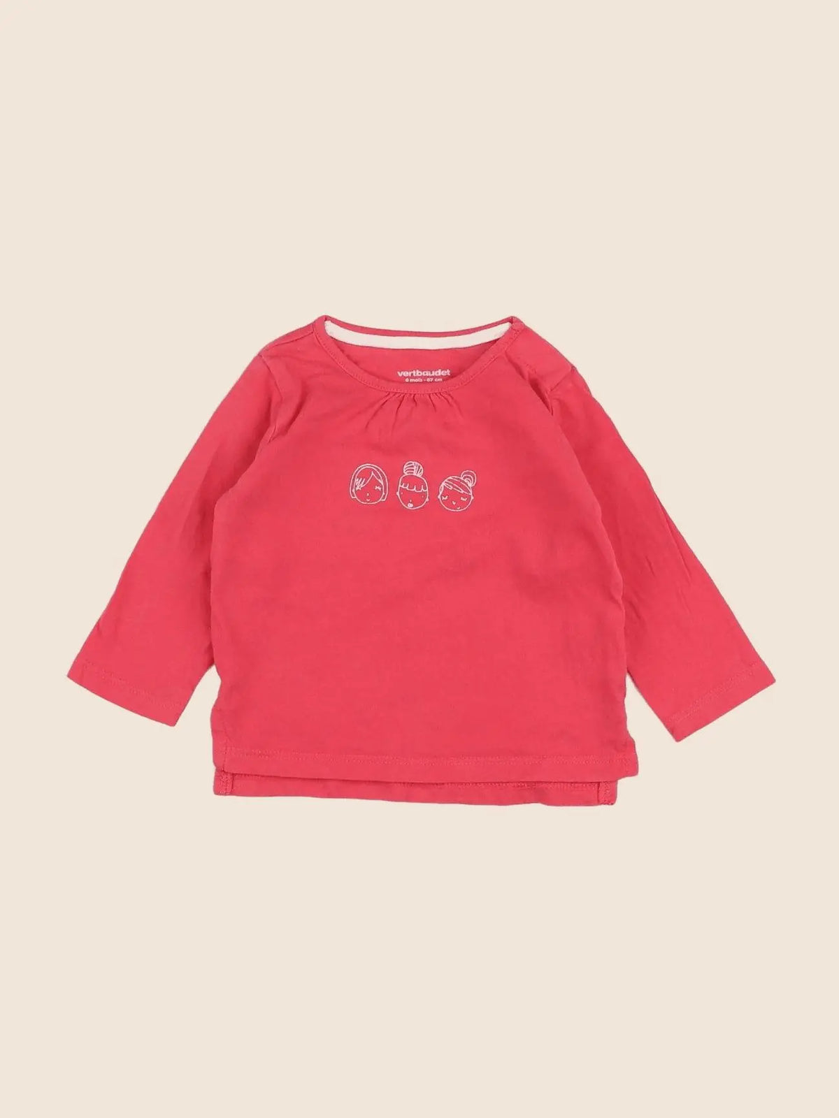 Vertbaudet - tee-shirt rose - 6 mois