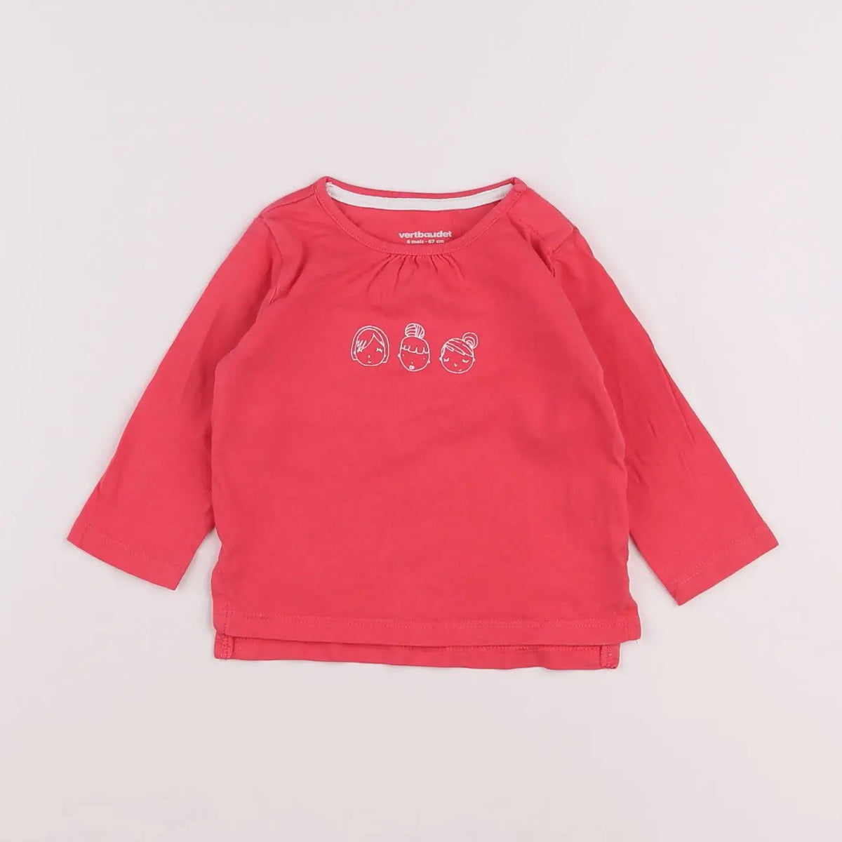 Vertbaudet - tee-shirt rose - 6 mois