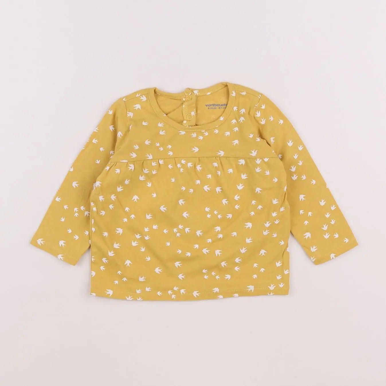 Vertbaudet - tee-shirt jaune - 6 mois