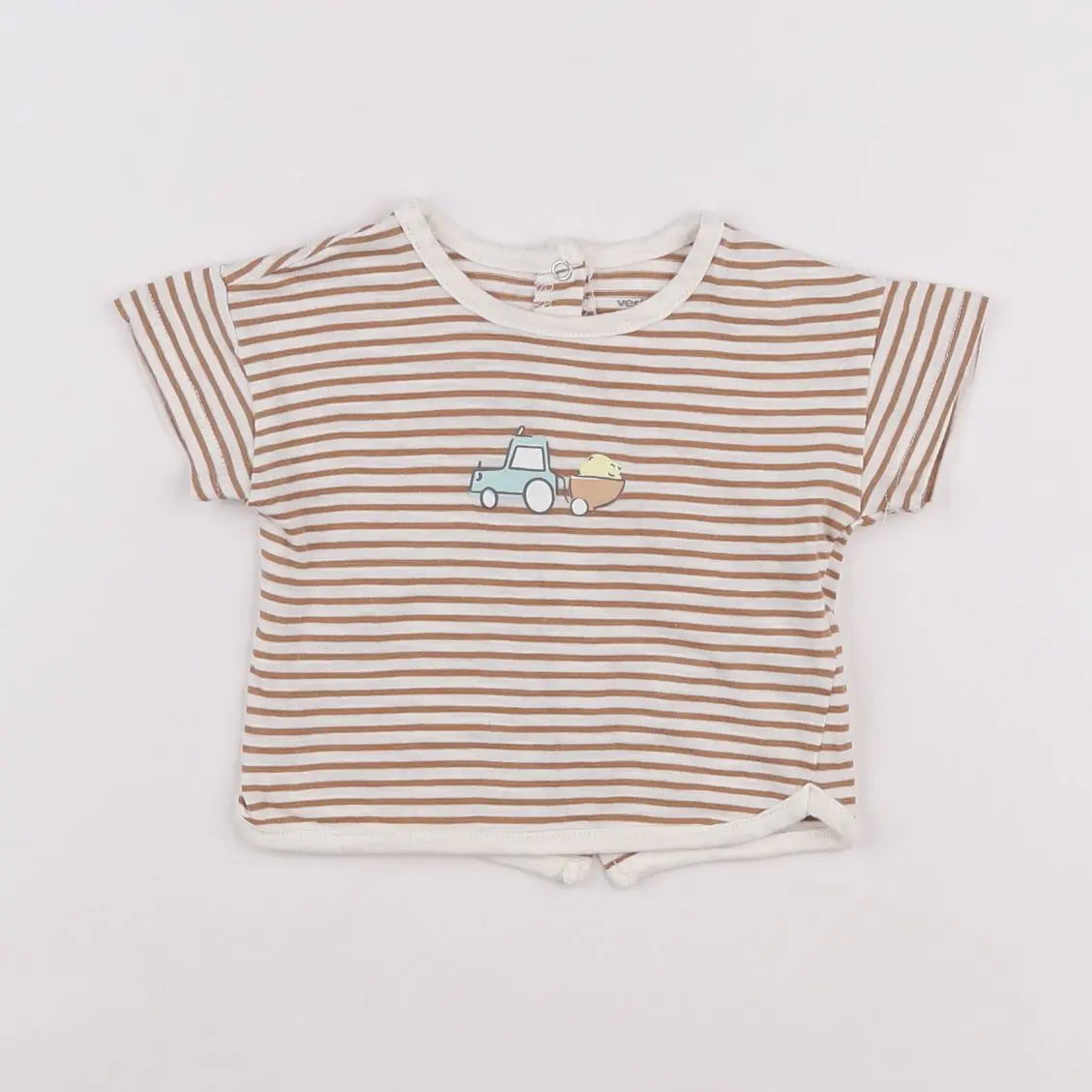 Vertbaudet - tee-shirt marron - 6 mois