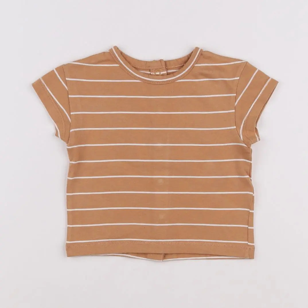 Vertbaudet - tee-shirt marron - 6 mois