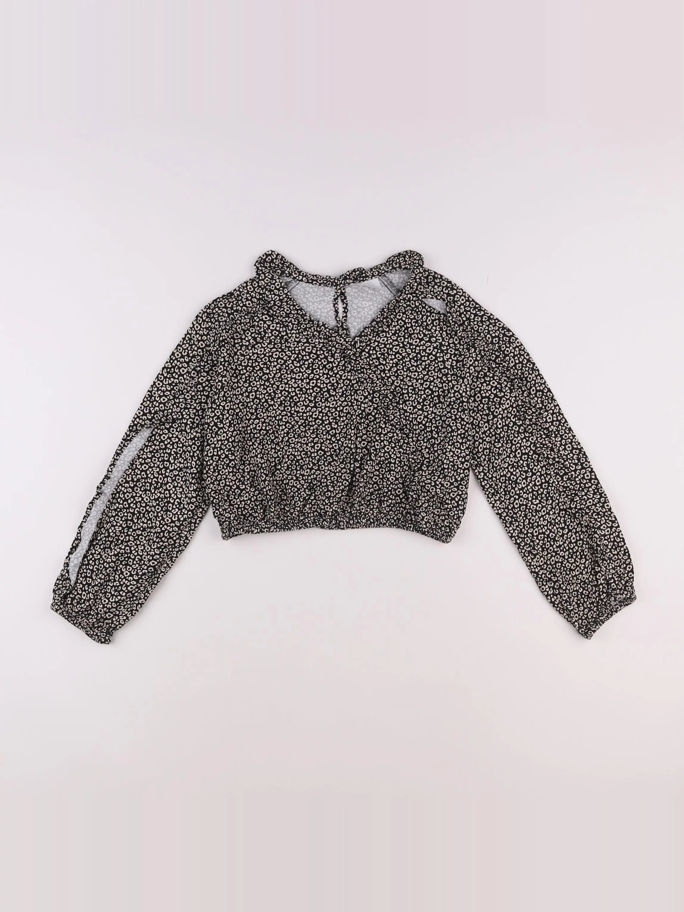 Zara - blouse beige, noir - 9 ans