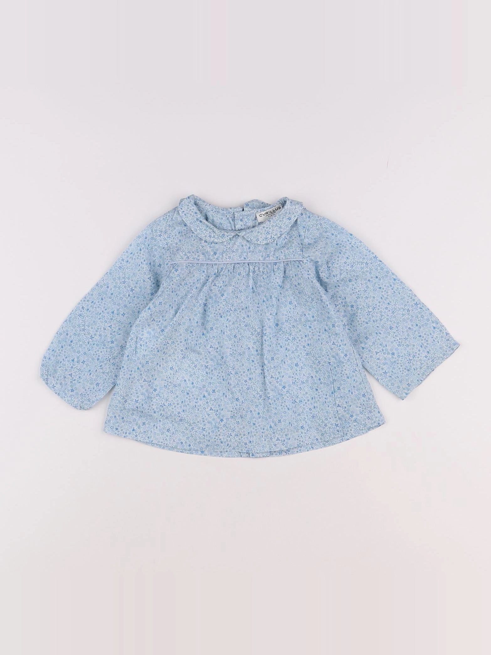 Cyrillus - blouse blanc, bleu - 6 mois