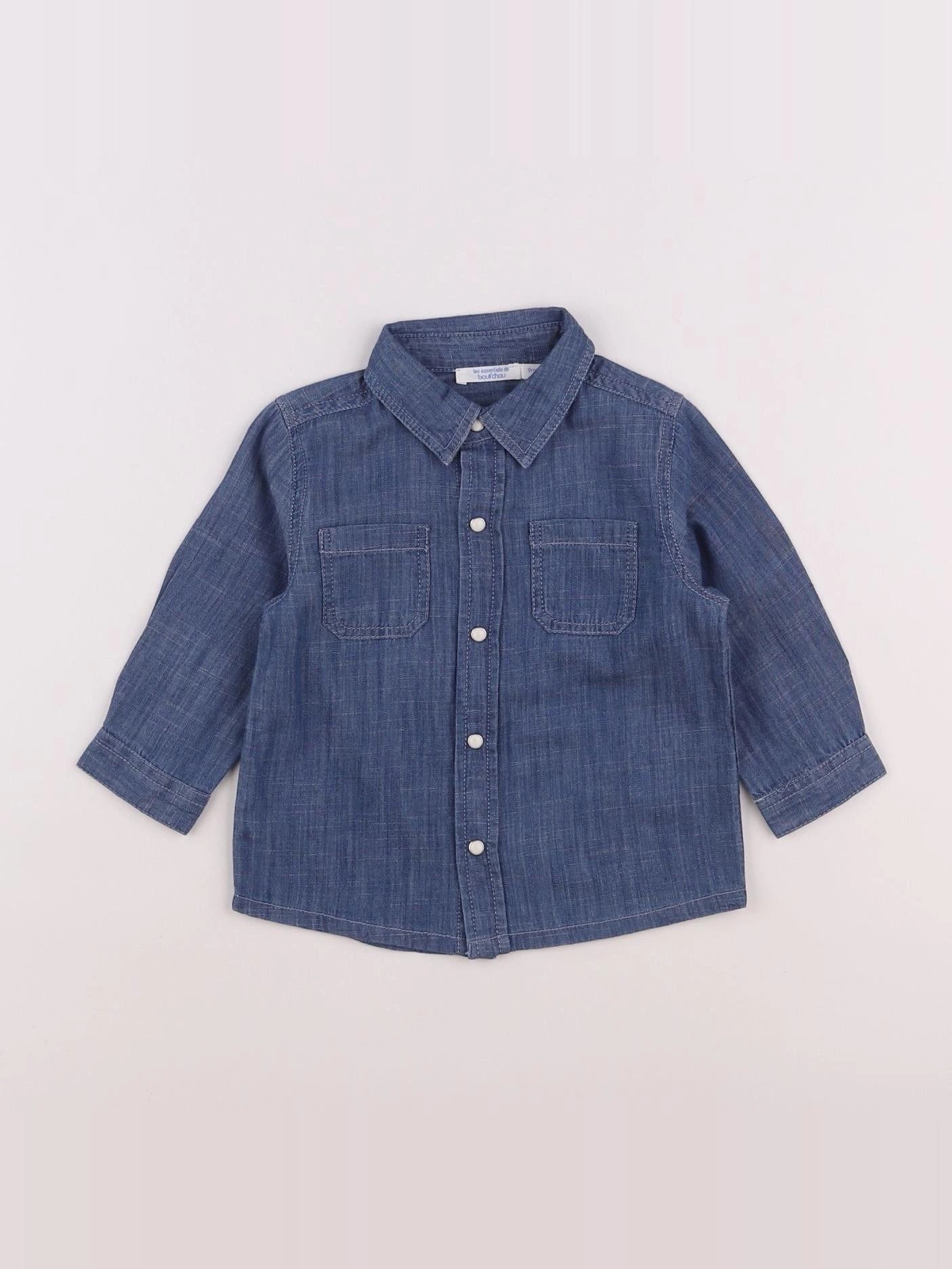 Boutchou - chemise bleu - 9 mois