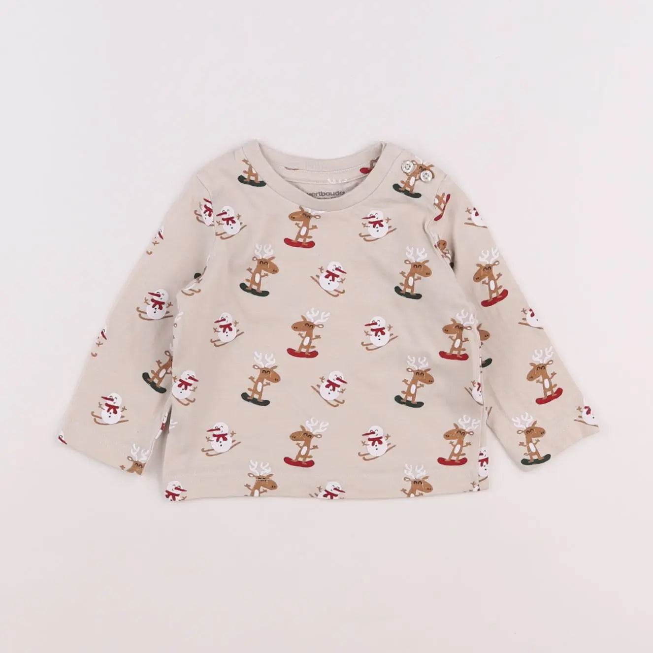 Vertbaudet - tee-shirt beige - 6 mois