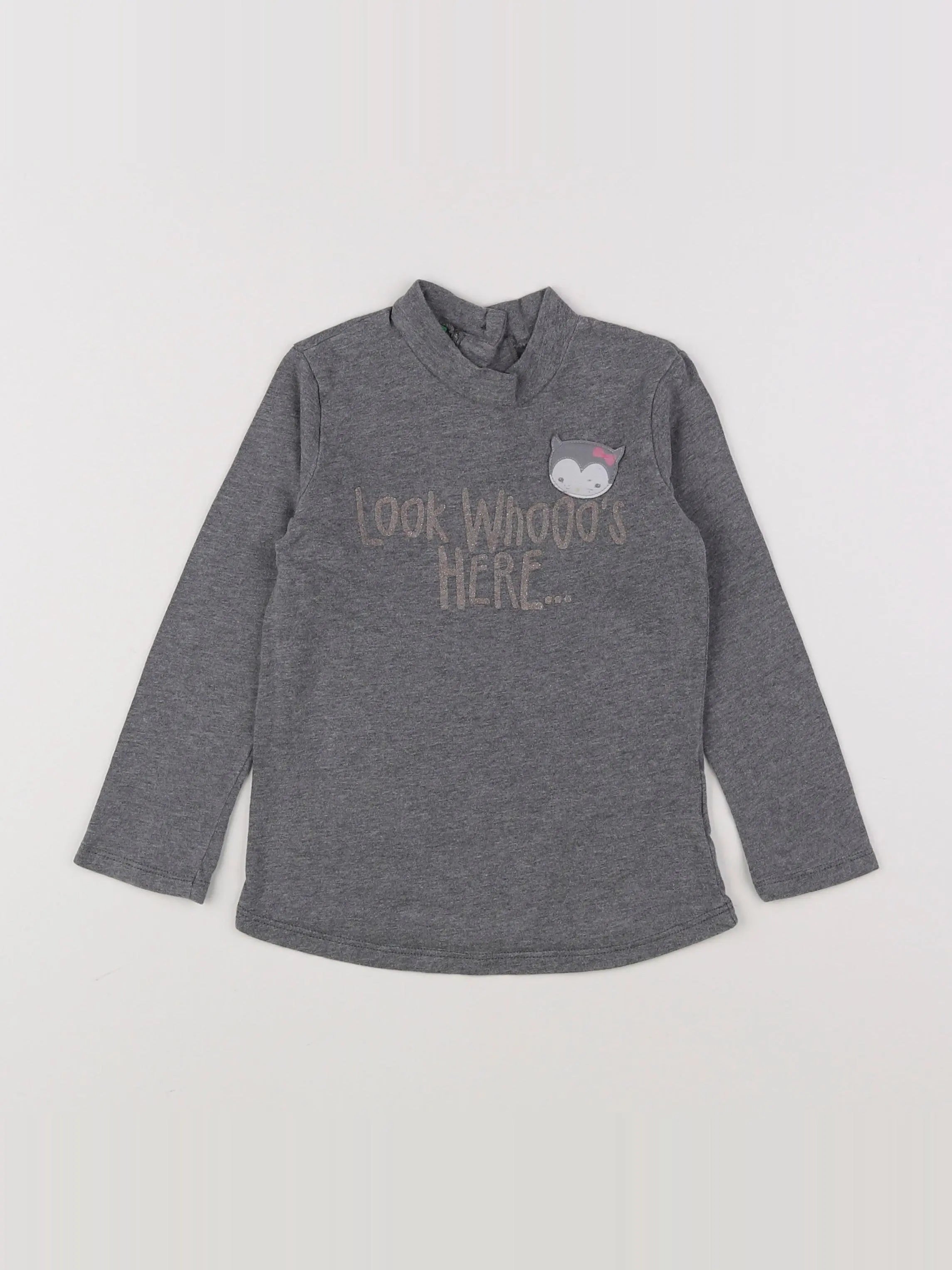 Benetton - tee-shirt gris - 6 ans