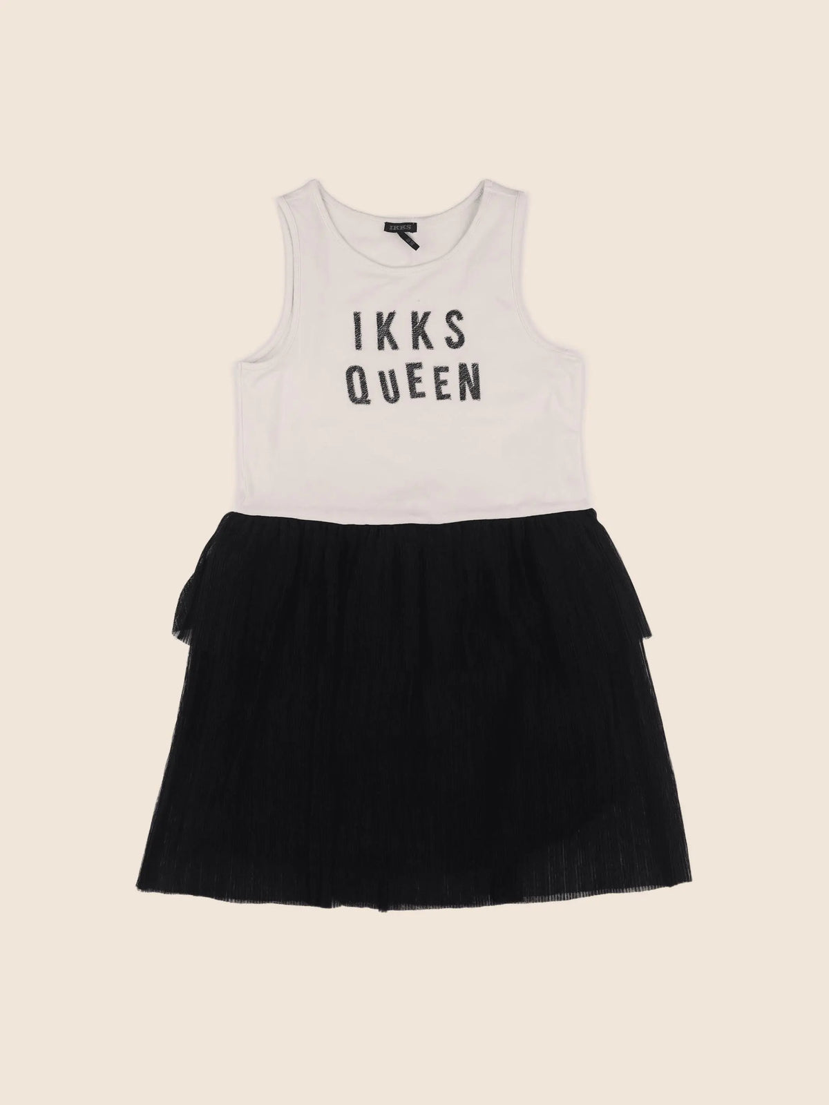 IKKS - robe beige, noir - 10 ans