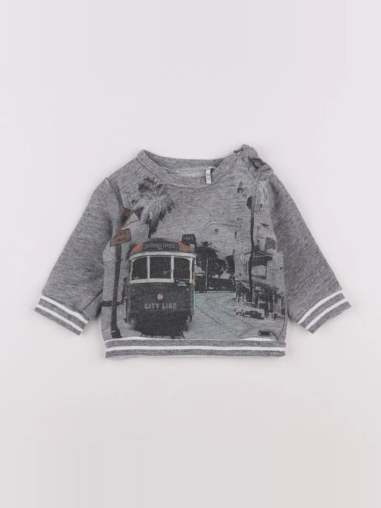 IKKS - sweat gris - 3 mois