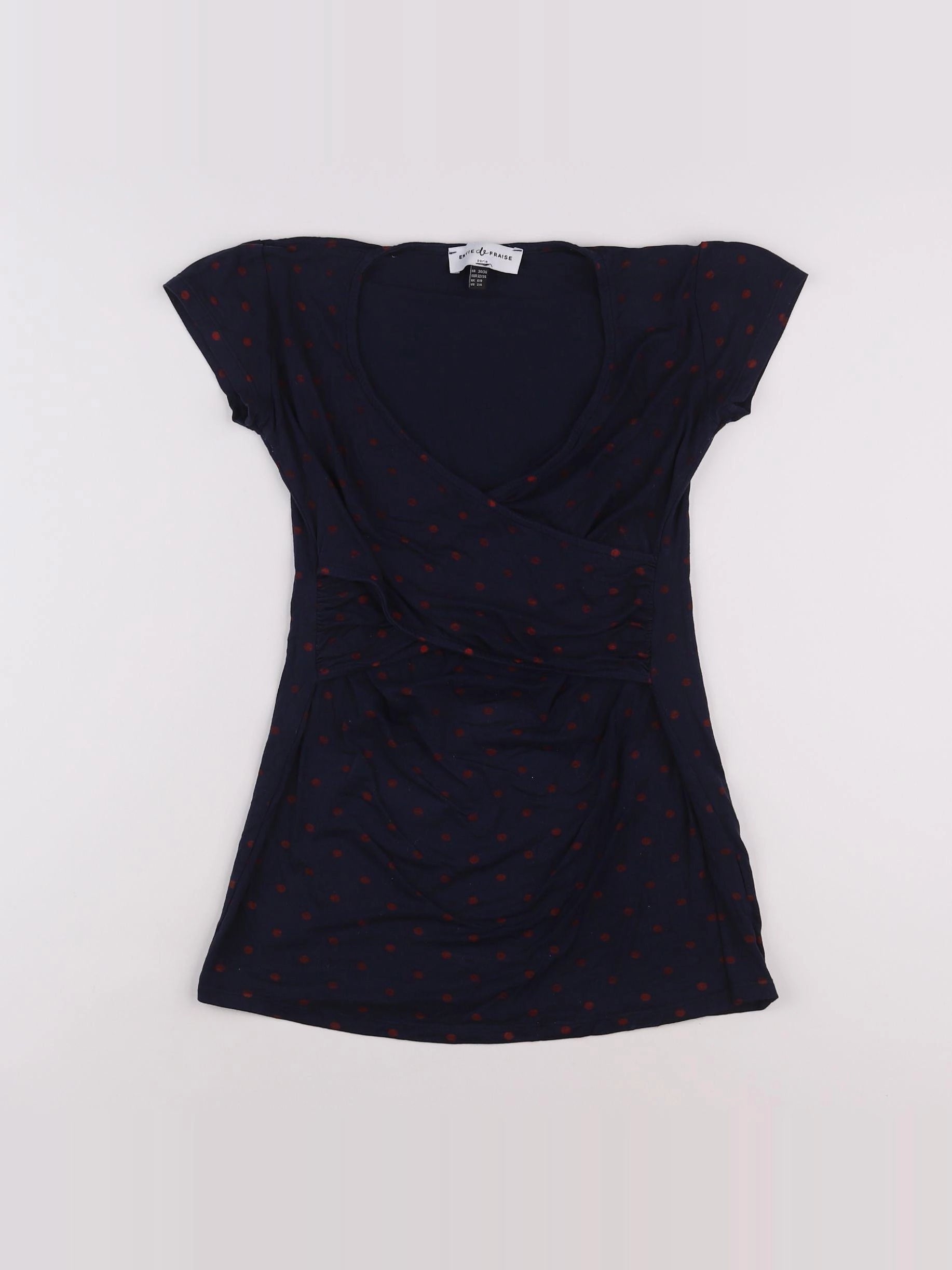 Envie de fraise - tee-shirt bleu - 34 à 36