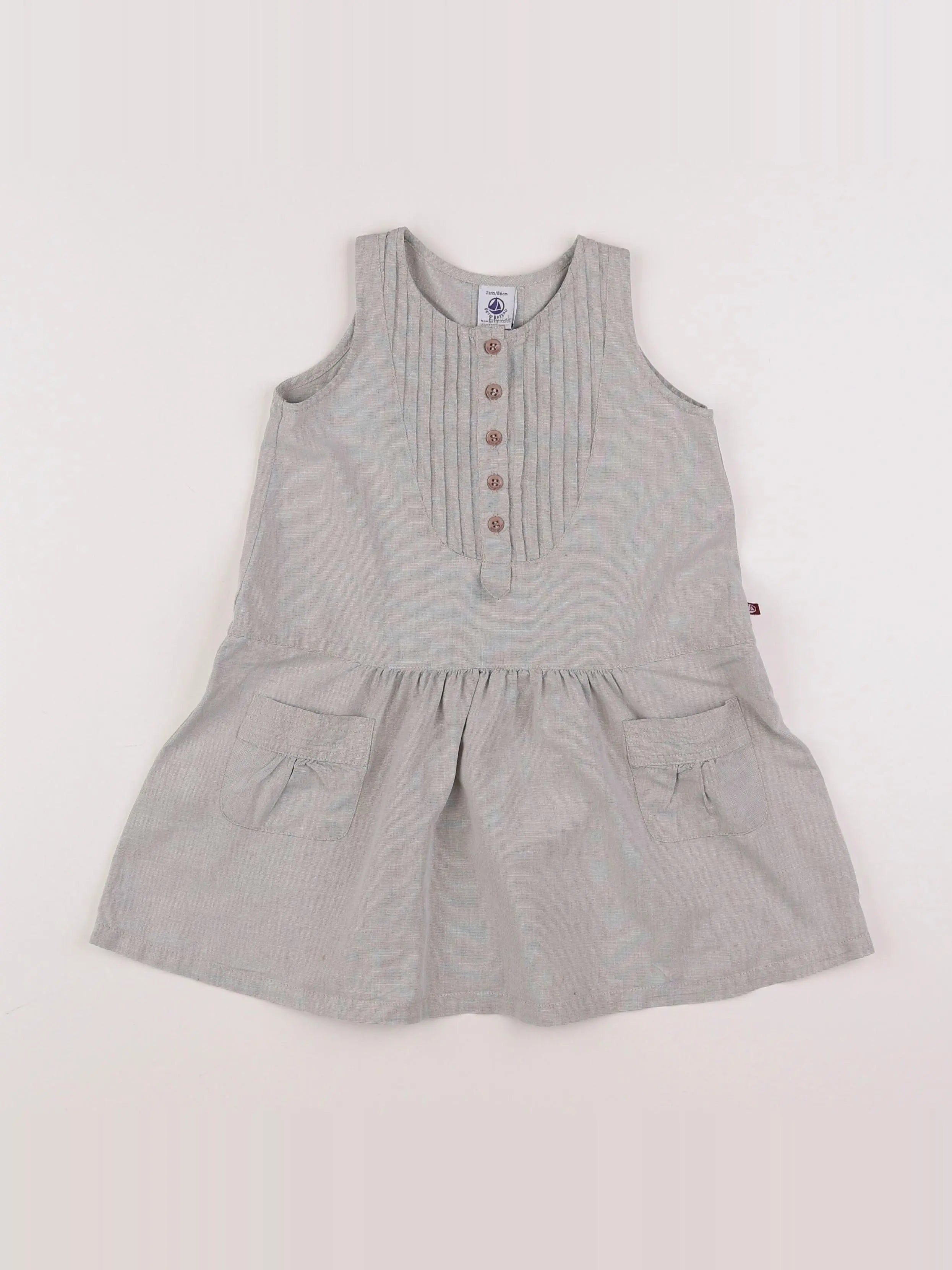 Petit Bateau - robe gris - 2 ans