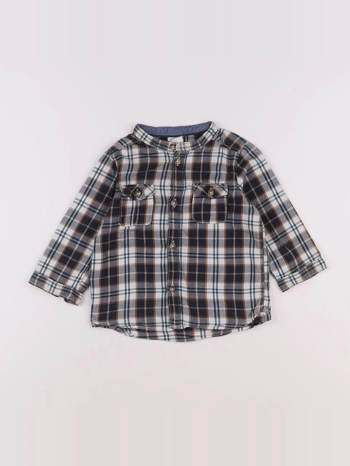 H&M - chemise bleu - 6/9 mois