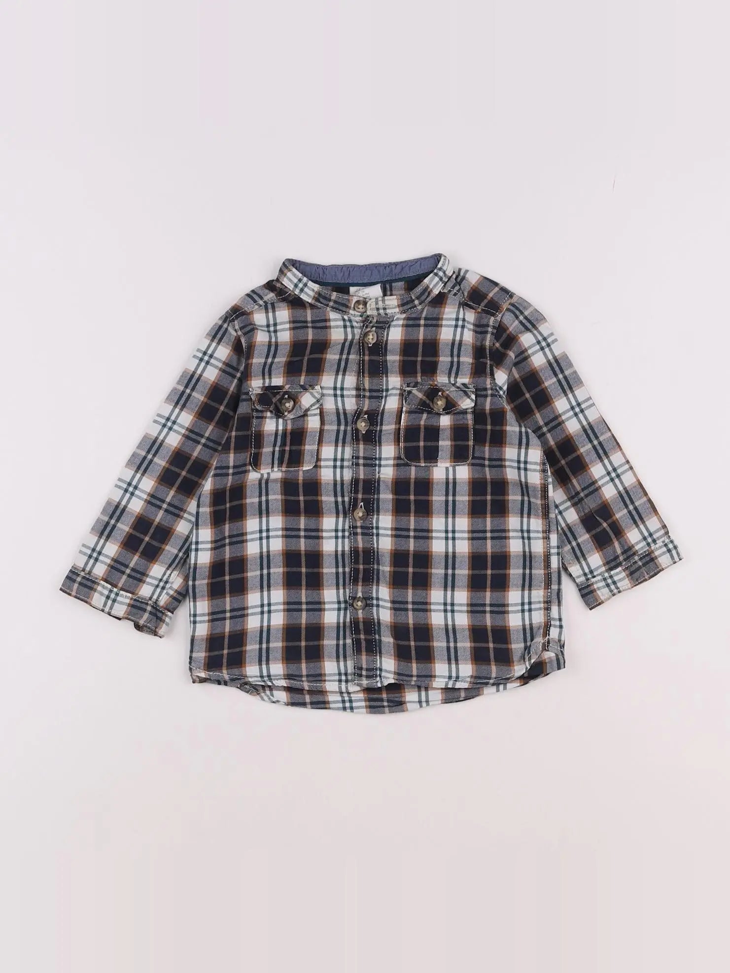 H&M - chemise bleu - 6/9 mois