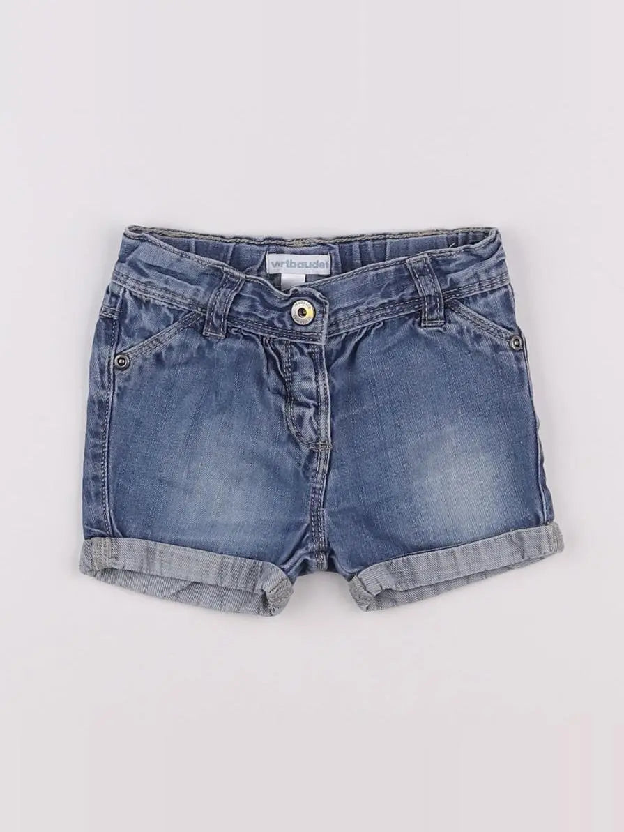 Vertbaudet - short bleu - 3/6 mois