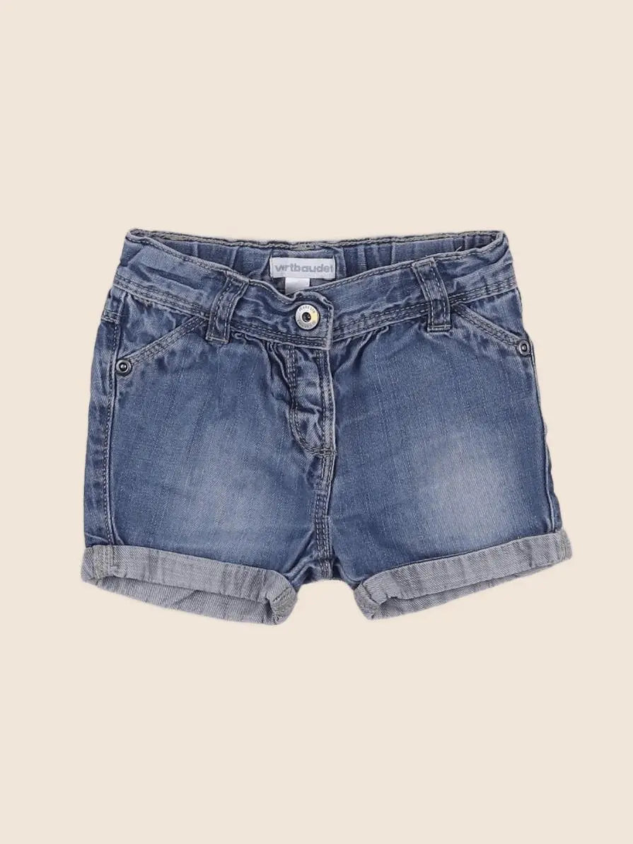 Vertbaudet - short bleu - 3/6 mois