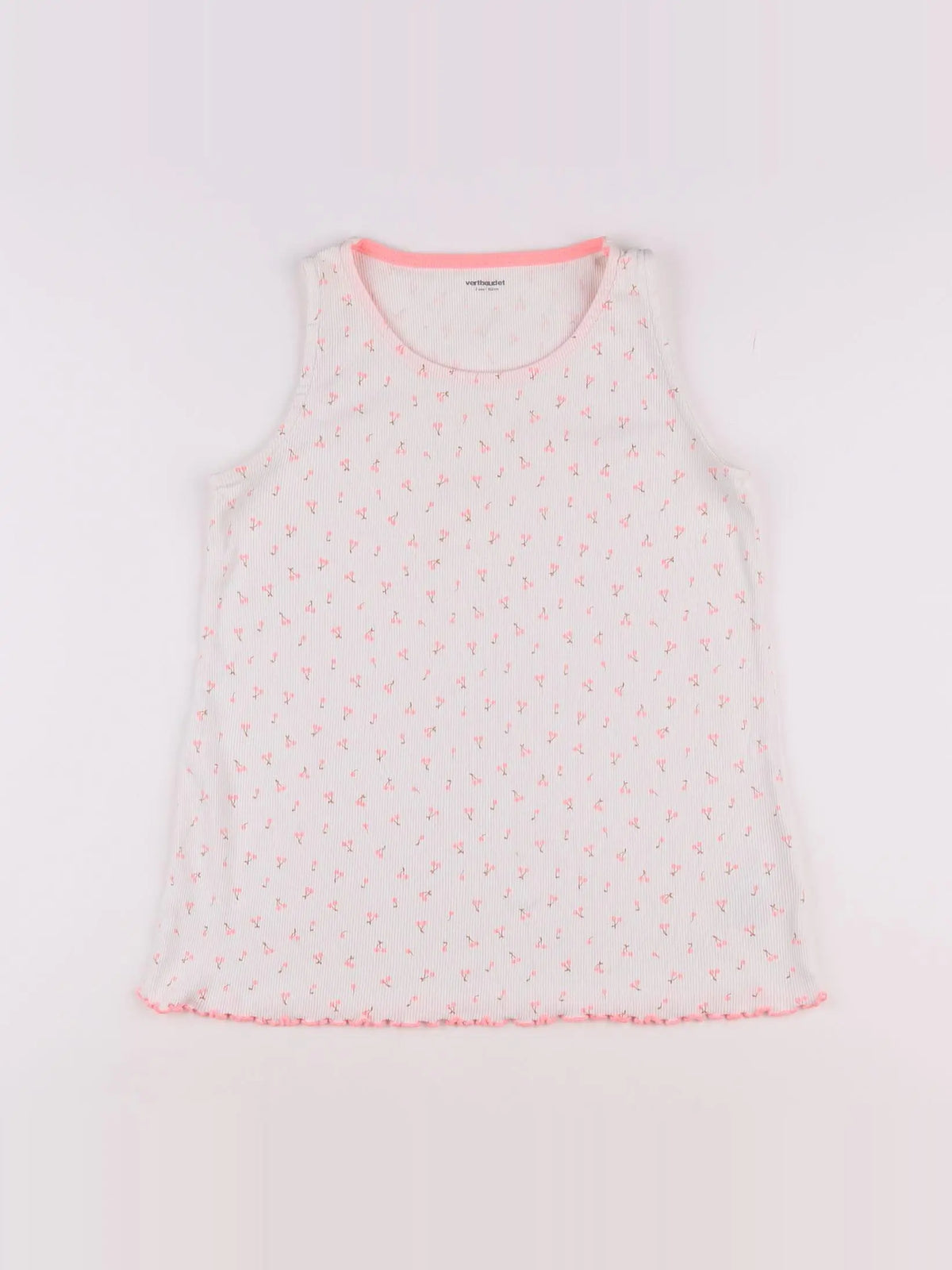 Vertbaudet - débardeur blanc, rose - 12 ans