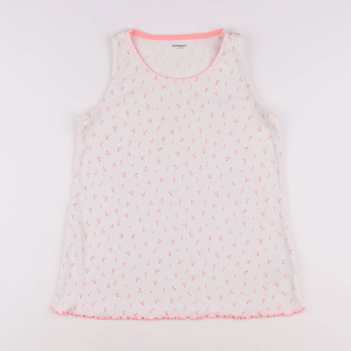 Vertbaudet - débardeur blanc, rose - 12 ans