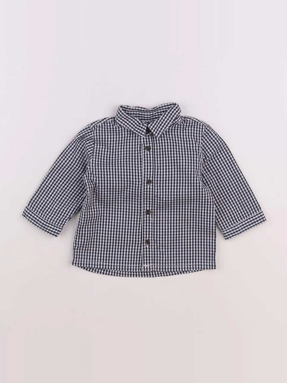 Vertbaudet - chemise blanc, bleu - 3 mois