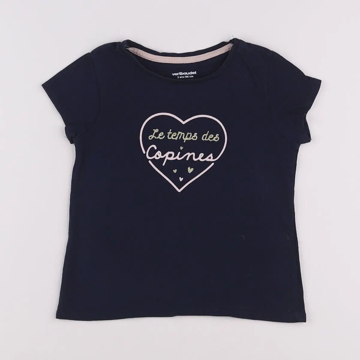 Vertbaudet - tee-shirt bleu - 2 ans
