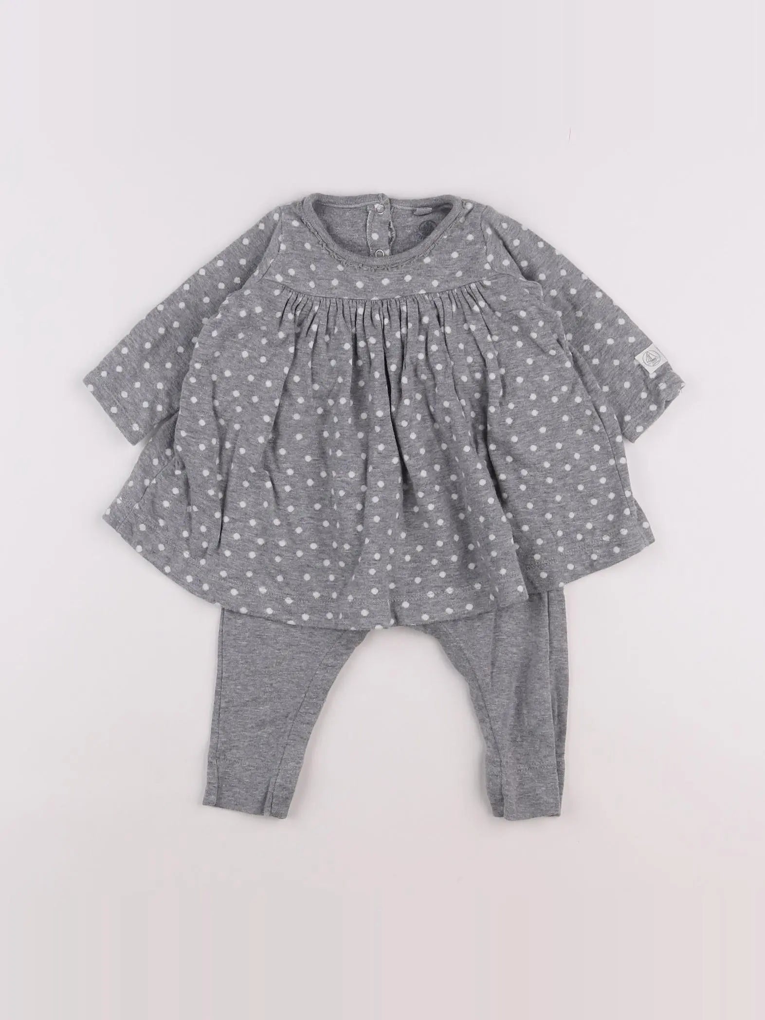Petit Bateau - combinaison gris - 6 mois