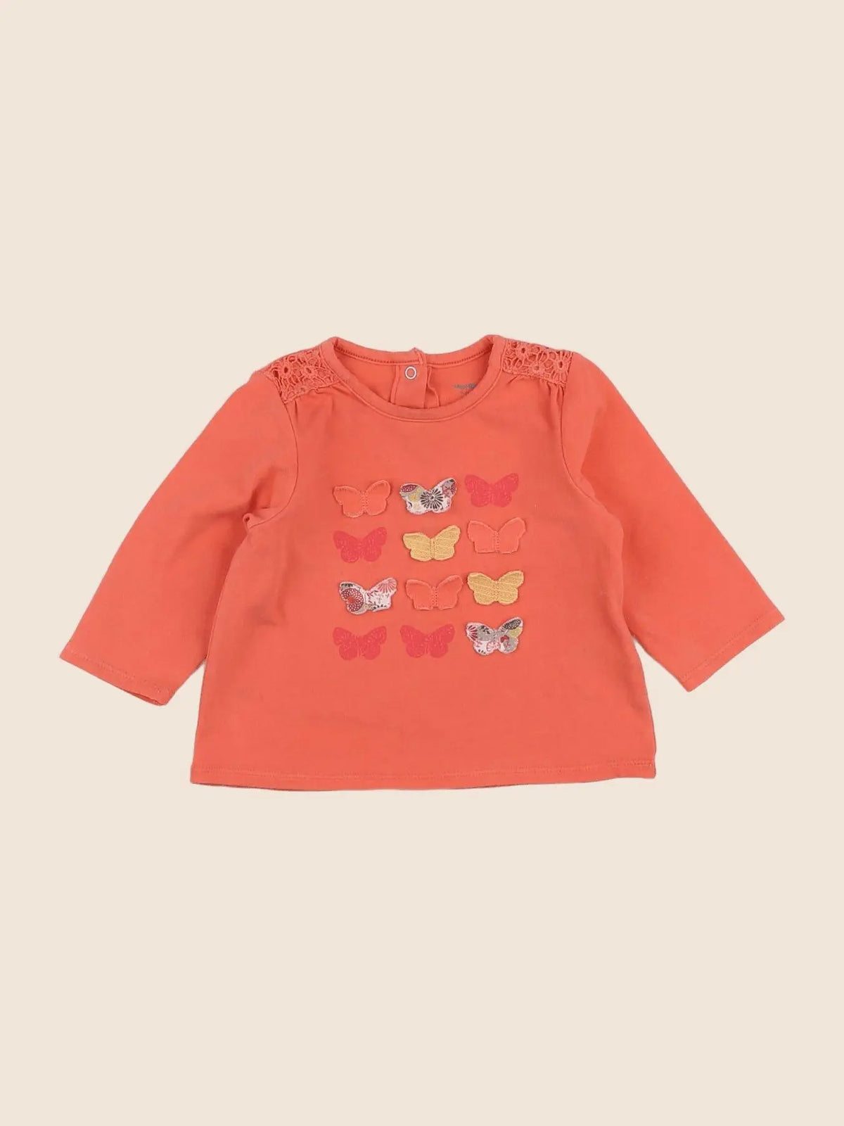 Vertbaudet - tee-shirt orange - 6 mois