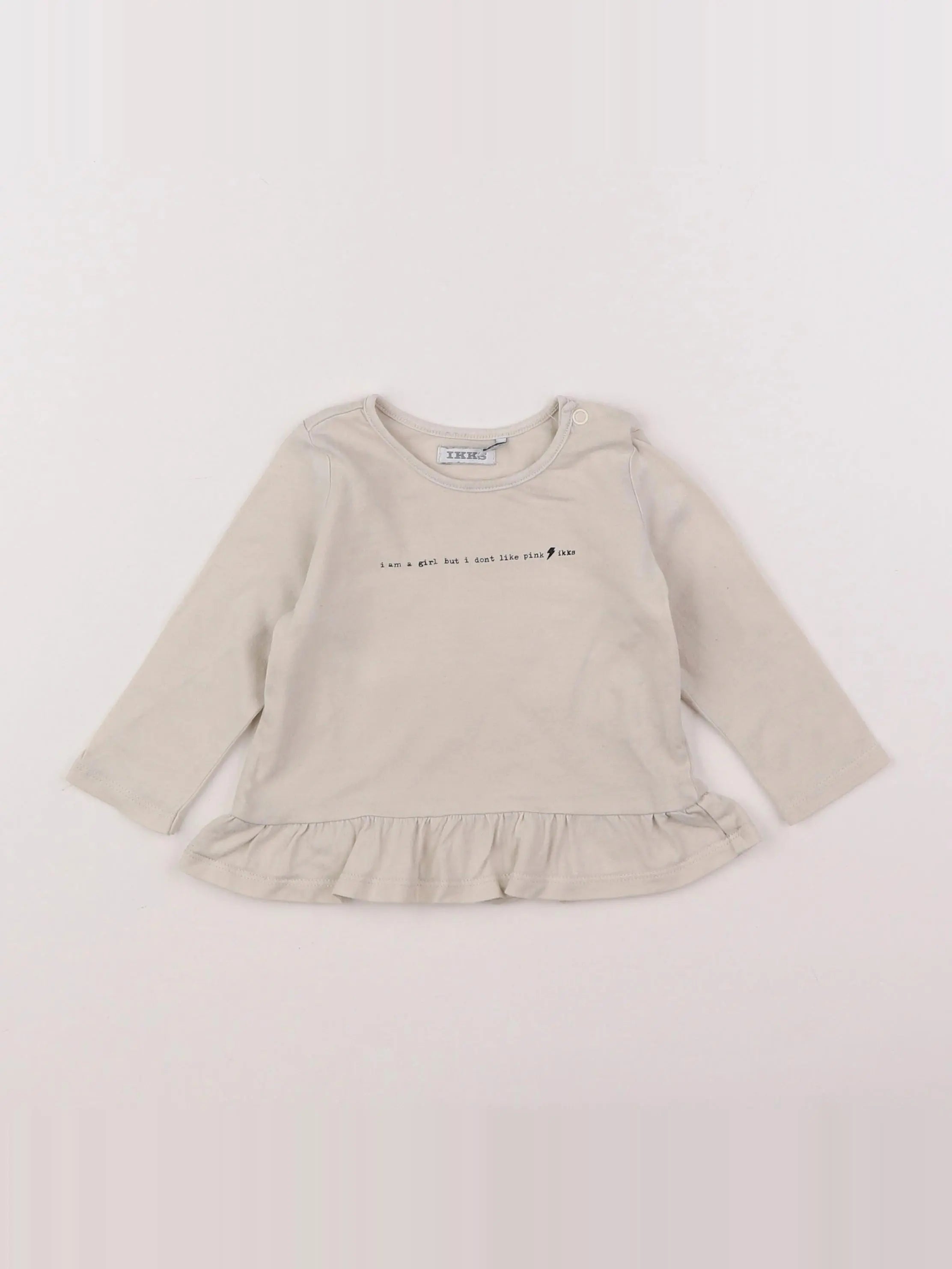 IKKS - tee-shirt beige - 12 mois